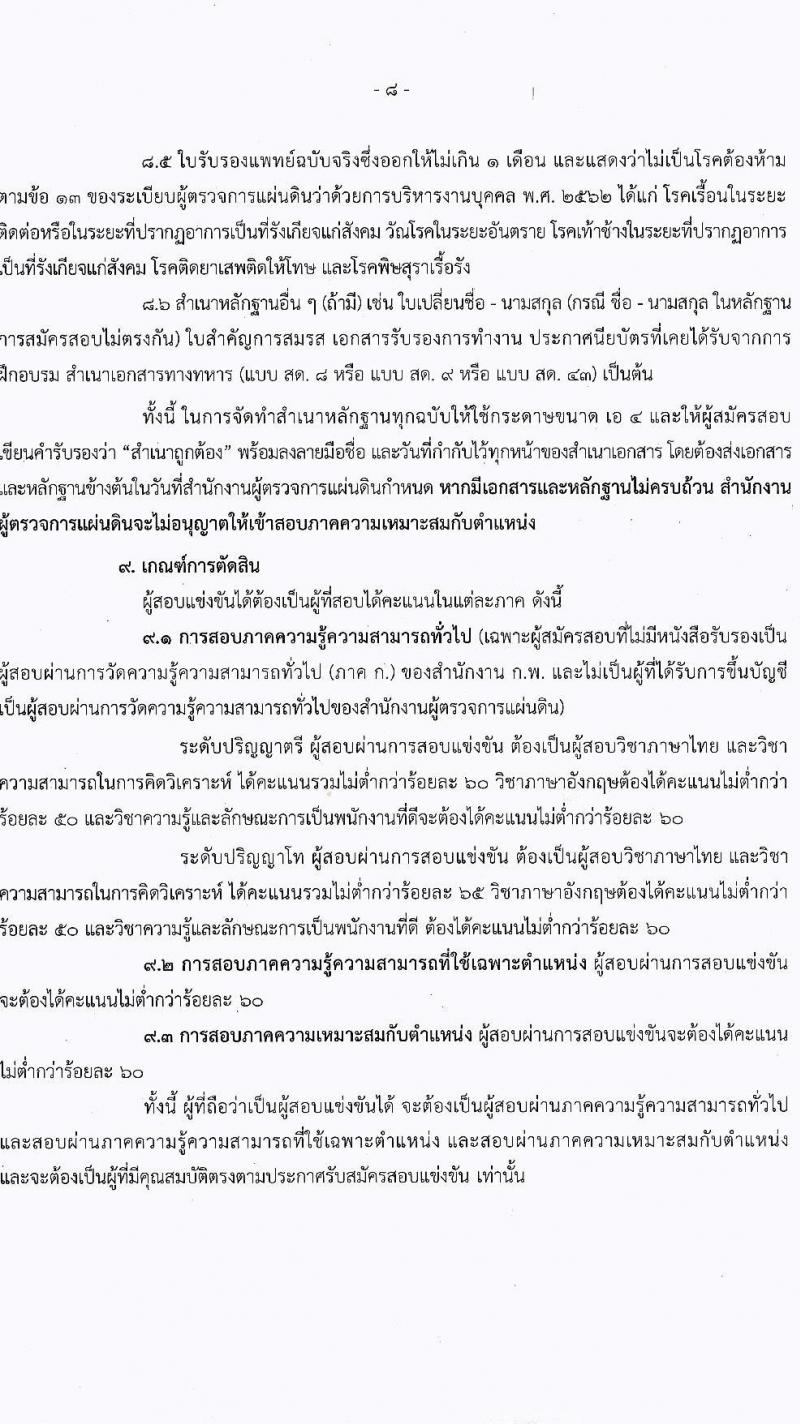 สำนักงานผู้ตรวจการแผ่นดิน รับสมัครบุคคลเพื่อบรรจุและแต่งตั้งเป็นพนักงานของสำนักงานผู้ตรวจการแผ่นดิน 2 ตำแหน่ง ครั้งแรก 21 อัตรา (วุฒิ ป.ตรี ป.โท) รับสมัครสอบทางอินเทอร์เน็ต ตั้งแต่วันที่ 17 ก.ค. - 8 ส.ค. 2567 หน้าที่ 8