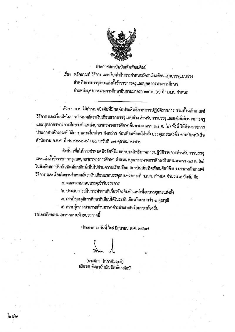 สถาบันบัณฑิตพัฒนศิลป์ รับสมัครสอบแข่งขันเพื่อบรรจุและแต่งตั้งบุคคลเข้ารับราชการ 6 ตำแหน่ง ครั้งแรก 15 อัตรา (วุฒิ ปวช. ปวส. ป.ตรี) รับสมัครสอบทางอินเทอร์เน็ต ตั้งแต่วันที่ 8-22 ก.ค. 2567 หน้าที่ 21