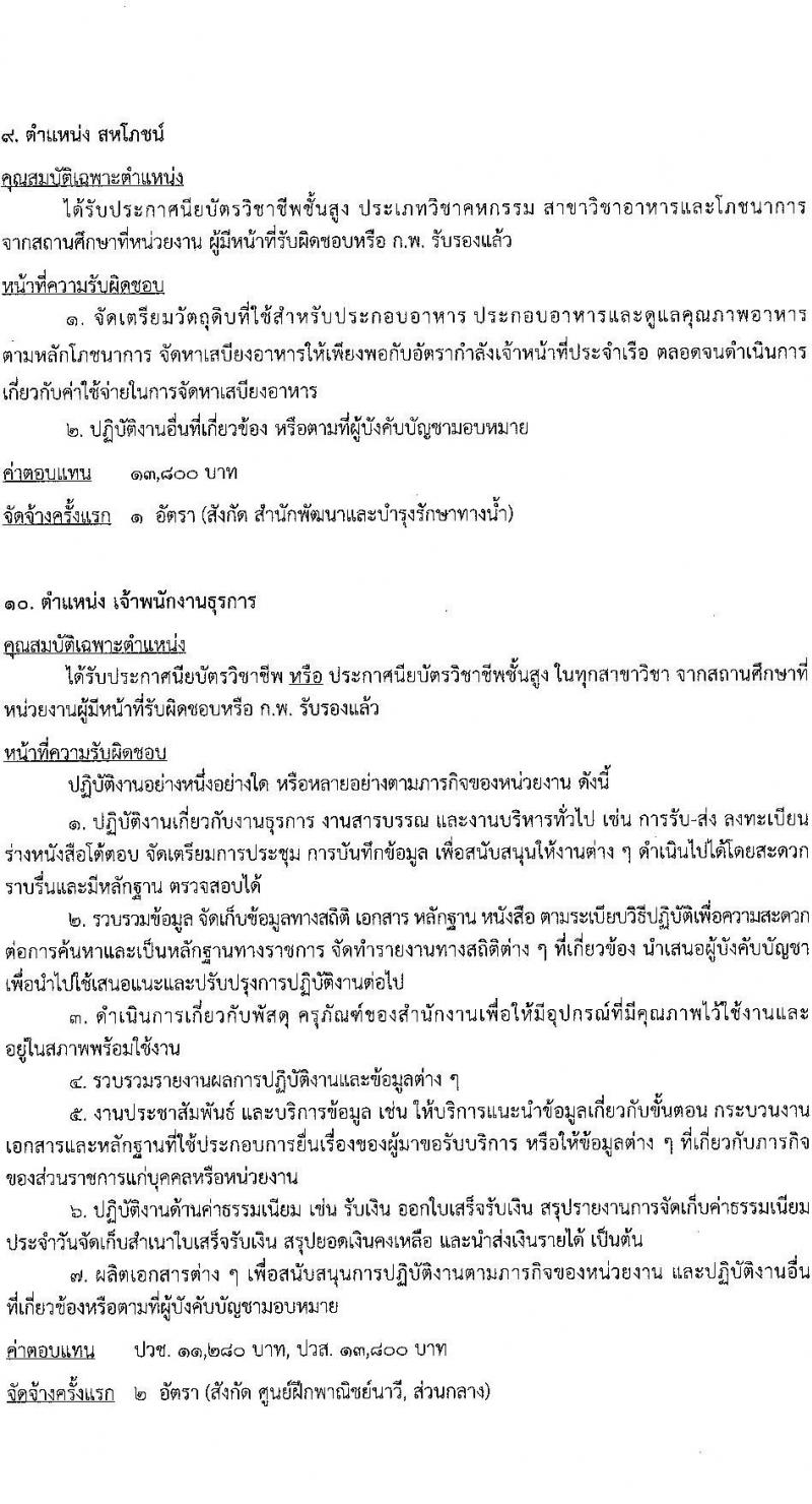 กรมเจ้าท่า รับสมัครบุคคลเพื่อเลือกสรรเป็นพนักงานราชการ 14 ตำแหน่ง ครั้งแรก 42 อัตรา (วุฒิ ม.ต้น ม.ปลาย ปวช. ปวส. ป.ตรี) รับสมัครสอบทางอินเทอร์เน็ต ตั้งแต่วันที่ 19-30 ก.ค. 2567 หน้าที่ 11
