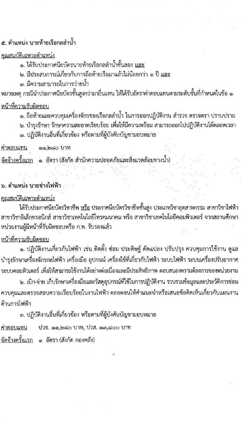 กรมเจ้าท่า รับสมัครบุคคลเพื่อเลือกสรรเป็นพนักงานราชการ 14 ตำแหน่ง ครั้งแรก 42 อัตรา (วุฒิ ม.ต้น ม.ปลาย ปวช. ปวส. ป.ตรี) รับสมัครสอบทางอินเทอร์เน็ต ตั้งแต่วันที่ 19-30 ก.ค. 2567 หน้าที่ 9
