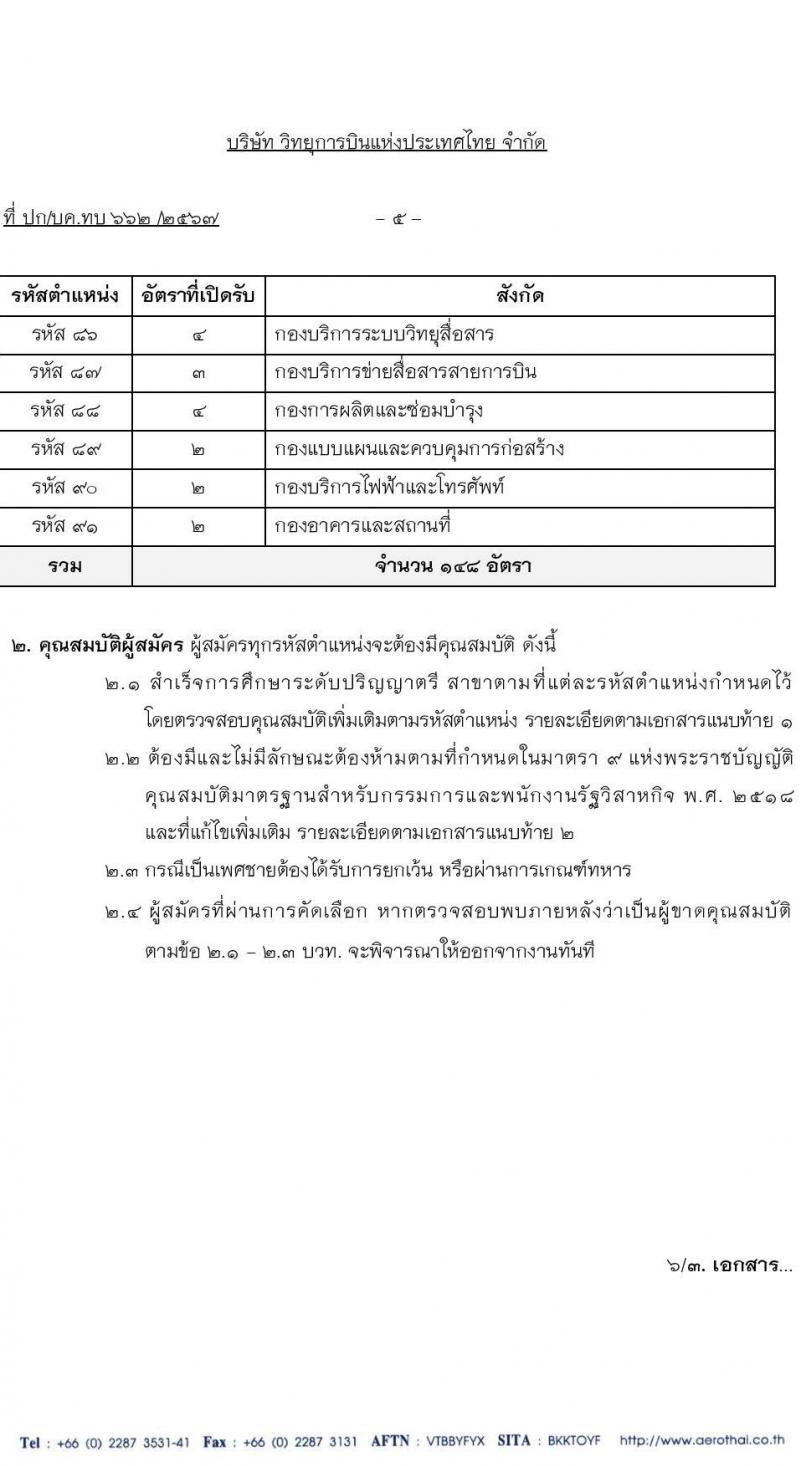 สำนักงานการบินพลเรือนแห่งประเทศไทย การขยายเวลารับสมัครคัดเลือกบุคคลภายนอกเพื่อเข้าปฏิบัติงานตำแหน่งเจ้าหน้าที่สัญญาจ้าง และ เจ้าหน้าที่สัญญาจ้าง (วิศวกรรม) จำนวน 219 อัตรา (วุฒิ ป.ตรี) รับสมัครสอบทางอินเทอร์เน็ตตั้งแต่บัดนี้ ถึง 29 ก.ค. 2567 หน้าที่ 5