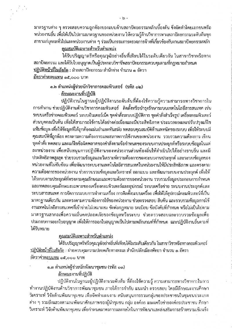 เมืองพัทยา รับสมัครสรรหาและเลือกสรรบุคคลเพื่อจ้างเป็นพนักงานจ้าง 178 อัตรา (วุฒิ ม.ต้น ม.ปลาย ปวช. ปวส. ป.ตรี) รับสมัครสอบด้วยตนเอง ตั้งแต่วันที่ 1-9 ส.ค. 2567 หน้าที่ 6