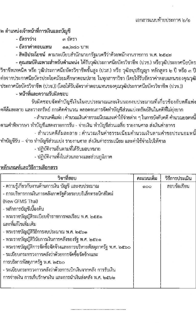 กรมบังคับคดี รับสมัครบุคคลเพื่อเลือกสรรเป็นพนักงานราชการ 2 ตำแหน่ง ครั้งแรก 19 อัตรา (วุฒิ ปวช. ปวส.หรือเทียบเท่า) รับสมัครสอบทางอินเทอร์เน็ต ตั้งแต่วันที่ 23 ส.ค. - 5 ก.ย. 2567 หน้าที่ 7