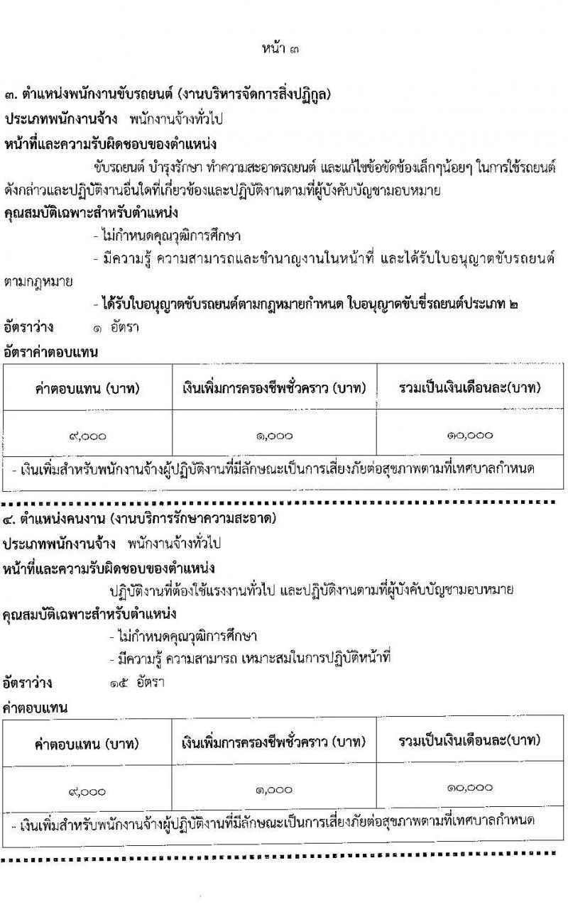 เทศบาลนครนนทบุรี รับสมัครสรรหาและเลือกสรรบุคคลเพื่อจ้างเป็นพนักงานจ้าง 12 ตำแหน่ง 53 อัตรา (วุฒิ บางตำแหน่งไม่กำหนดวุฒิ, วุฒิ ปวช. ป.ตรี) รับสมัครสอบด้วยตนเอง ตั้งแต่วันที่ 23 ส.ค. - 12 ก.ย. 2567 หน้าที่ 10