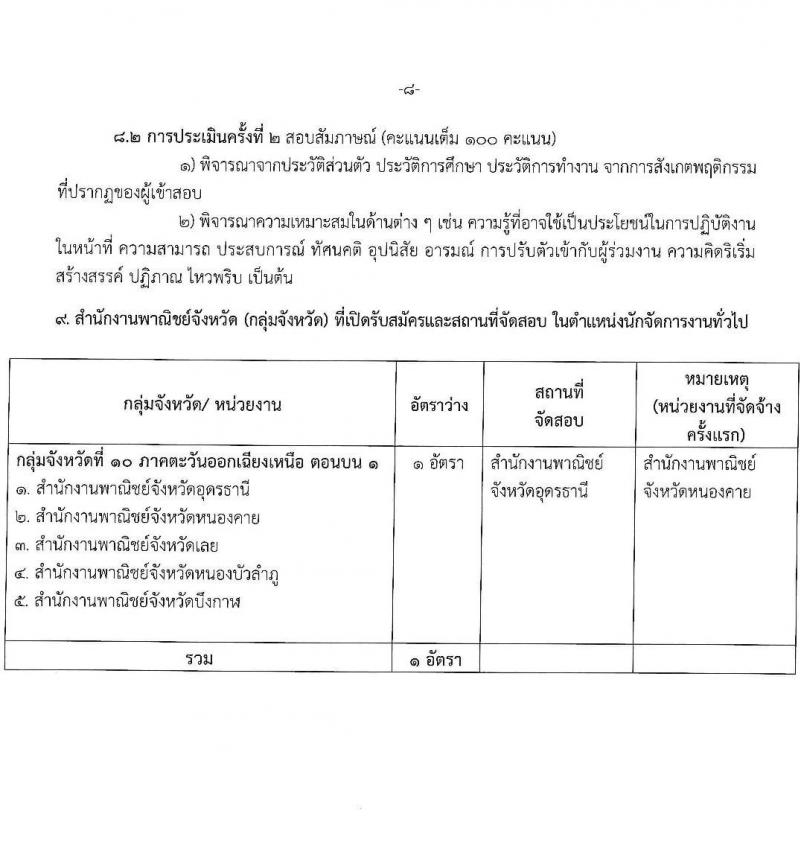 สำนักงานปลัดกระทรวงพาณิชย์ รับสมัครบุคคลเพื่อเลือกสรรเป็นพนักงานราชการ 3 ตำแหน่ง 3 อัตรา (วุฒิ ปวส. ป.ตรี) รับสมัครสอบทางอินเทอร์เน็ต ตั้งแต่วันที่ 23-30 ก.ย. 2567 หน้าที่ 8