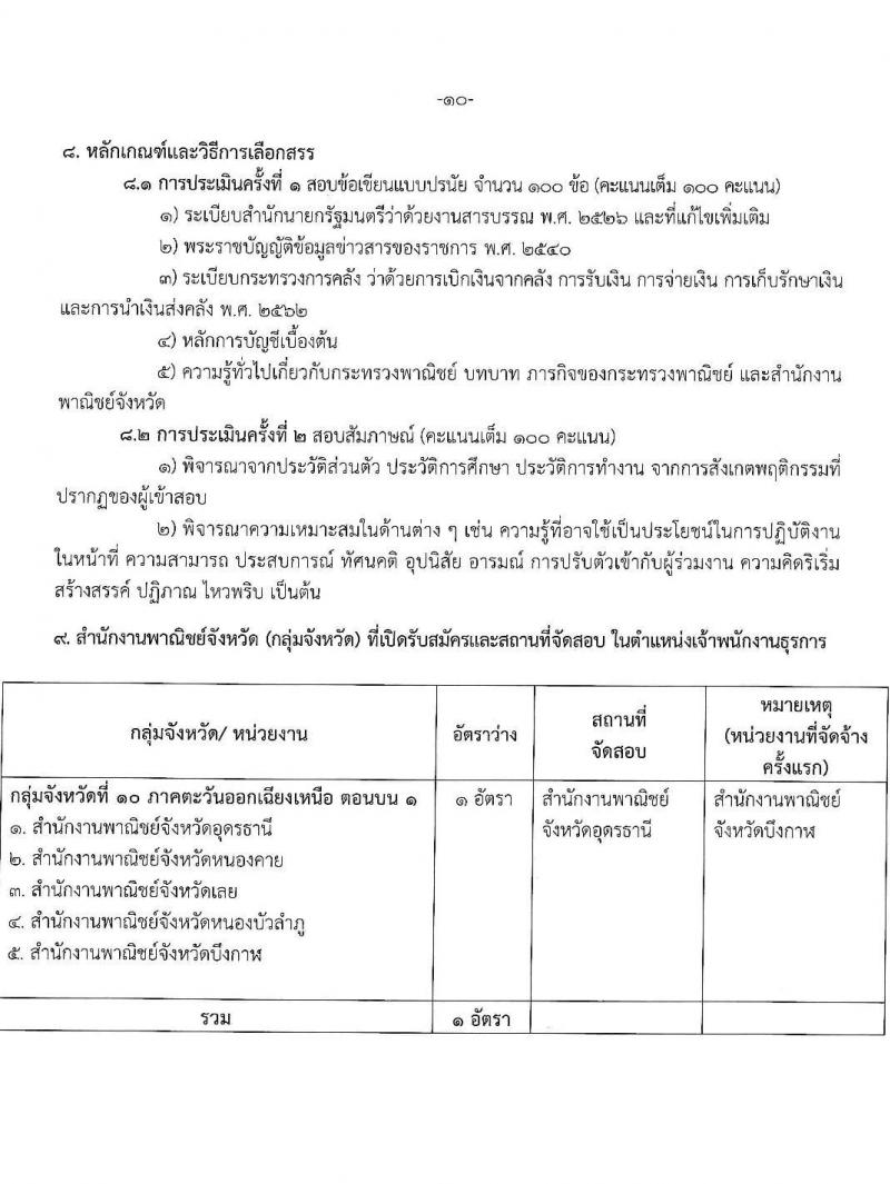 สำนักงานปลัดกระทรวงพาณิชย์ รับสมัครบุคคลเพื่อเลือกสรรเป็นพนักงานราชการ 3 ตำแหน่ง 3 อัตรา (วุฒิ ปวส. ป.ตรี) รับสมัครสอบทางอินเทอร์เน็ต ตั้งแต่วันที่ 23-30 ก.ย. 2567 หน้าที่ 10