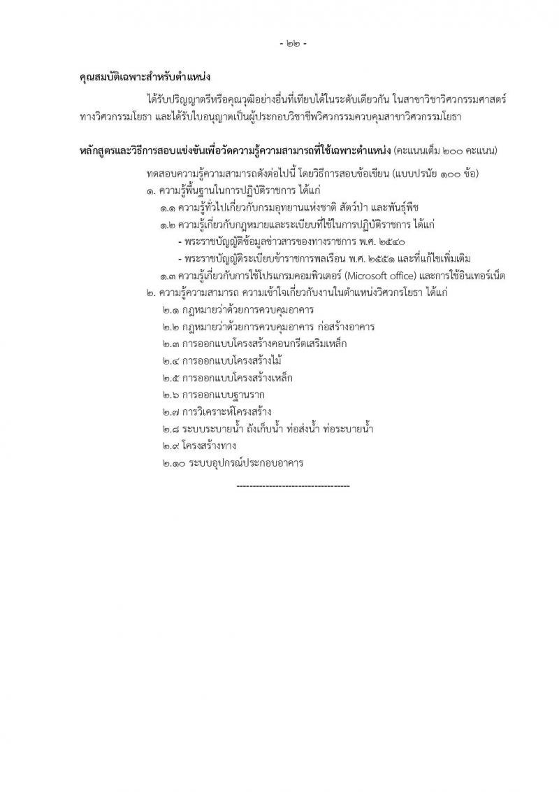 กรมอุทยานแห่งชาติ สัตว์ป่า และพันธุ์พืช รับสมัครสอบแข่งขันเพื่อบรรจุและแต่งตั้งบุคคลเข้ารับราชการ 11 ตำแหน่ง ครั้งแรก 94 อัตรา (วุฒิ ปวส.หรือเทียบเท่า ป.ตรี) รับสมัครสอบทางอินเทอร์เน็ต ตั้งแต่วันที่ 8-31 ต.ค. 2567 หน้าที่ 31