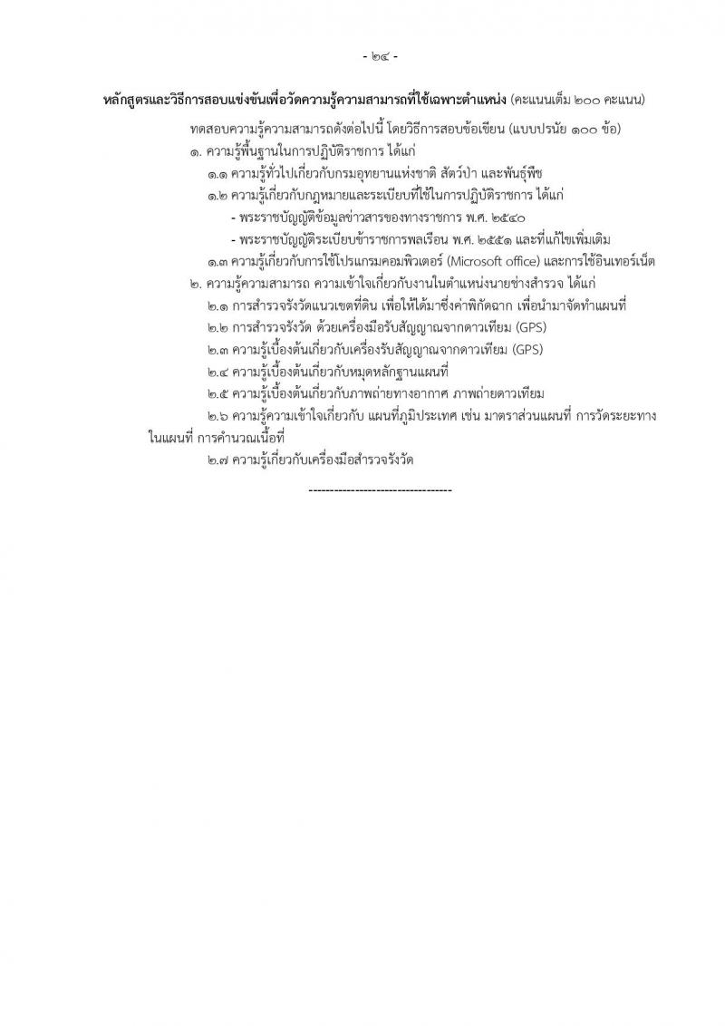 กรมอุทยานแห่งชาติ สัตว์ป่า และพันธุ์พืช รับสมัครสอบแข่งขันเพื่อบรรจุและแต่งตั้งบุคคลเข้ารับราชการ 11 ตำแหน่ง ครั้งแรก 94 อัตรา (วุฒิ ปวส.หรือเทียบเท่า ป.ตรี) รับสมัครสอบทางอินเทอร์เน็ต ตั้งแต่วันที่ 8-31 ต.ค. 2567 หน้าที่ 33
