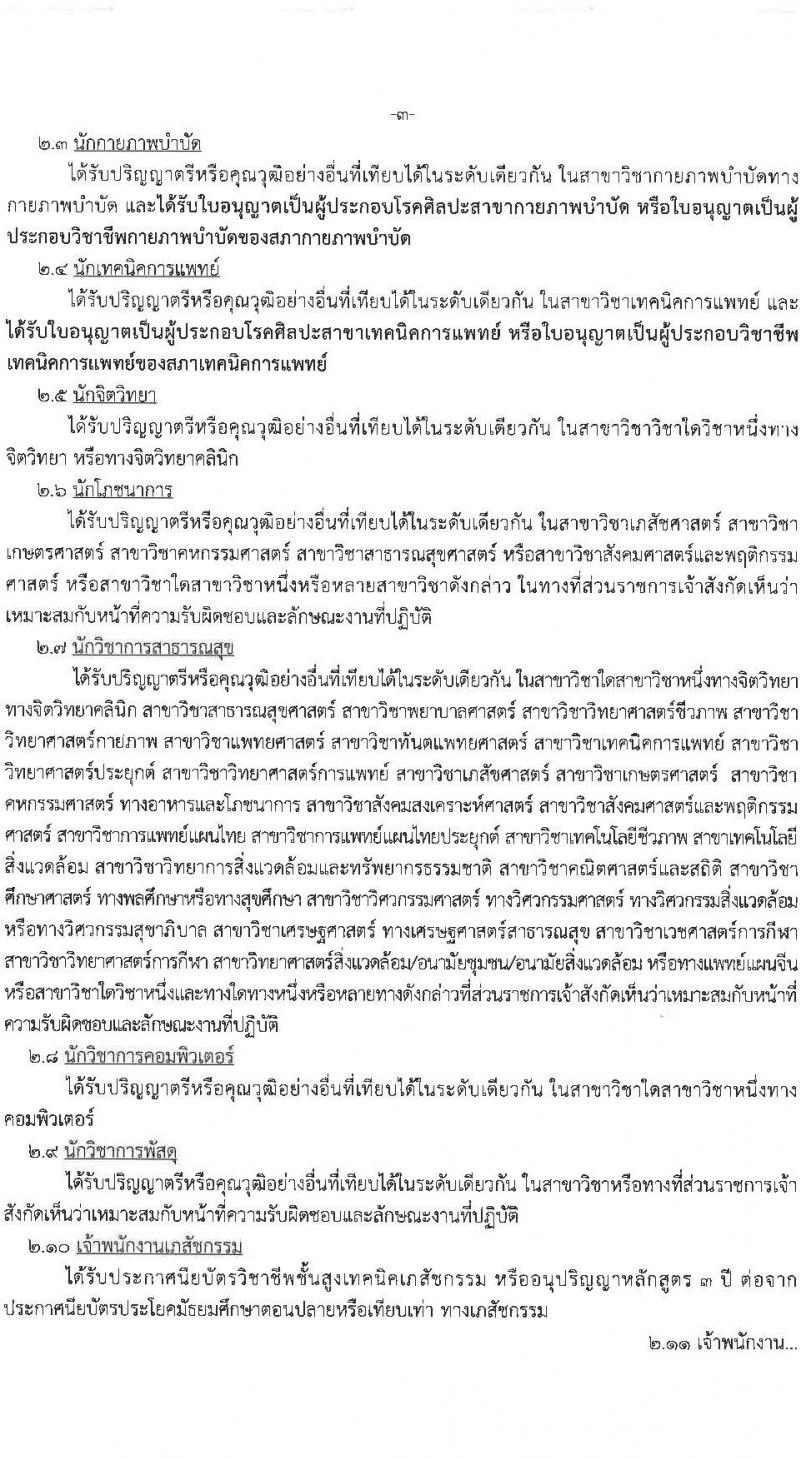 สำนักงานสาธารณสุขจังหวัดจันทบุรี รับสมัครบุคคลเพื่อเลือกสรรเป็นพนักงานกระทรวงสาธารณสุขทั่วไป 17 ตำแหน่ง ครั้งแรก 30 อัตรา (วุฒิ ม.ต้น ม.ปลาย ปวช. ปวส. ป.ตรี) รับสมัครสอบด้วยตนเอง ตั้งแต่วันที่ 9-16 ต.ค. 2567 หน้าที่ 3