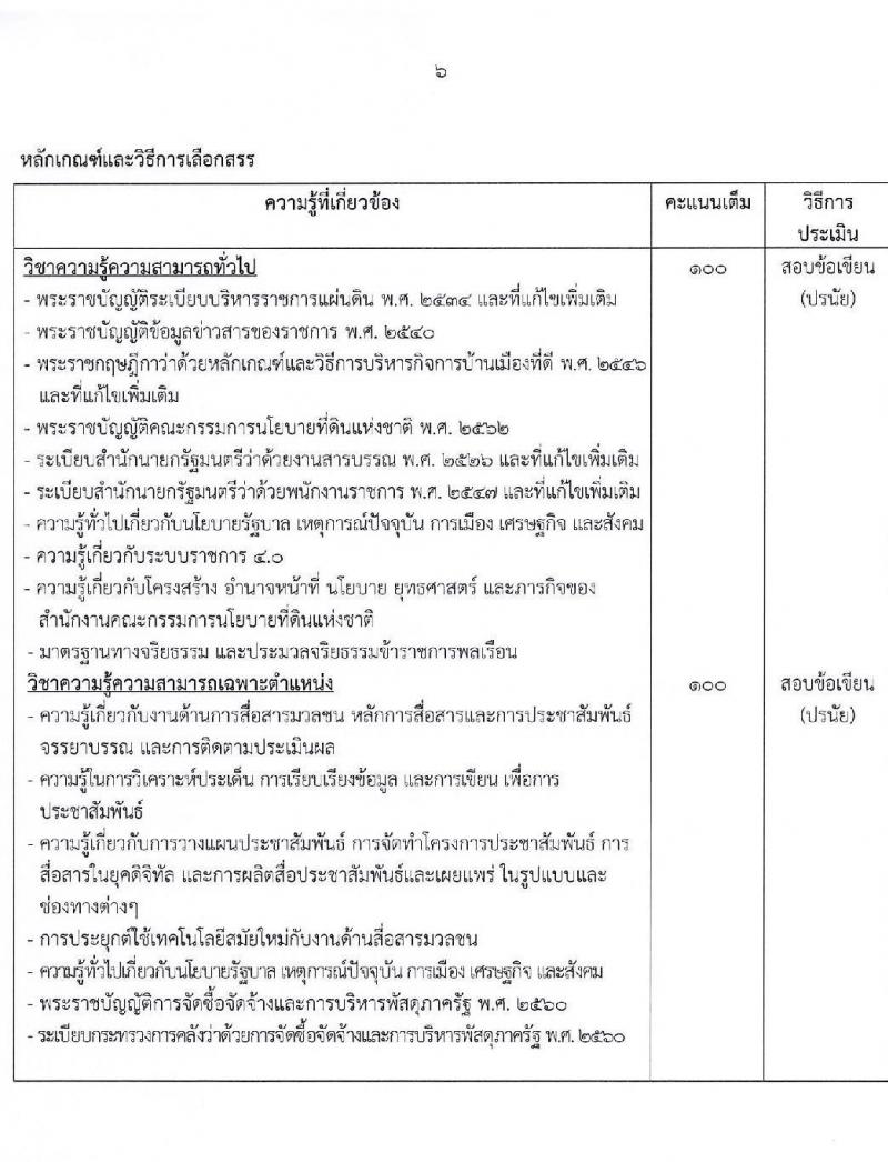 สำนักงานคณะกรรมการนโยบายที่ดินแห่งชาติ รับสมัครบุคคลเพื่อเลือกสรรเป็นพนักงานราชการ 8 ตำแหน่ง ครั้งแรก 15 อัตรา (วุฒิ ป.ตรี) รับสมัครสอบทางอินเทอร์เน็ต ตั้งแต่วันที่ 17-26 ต.ค. 2567 หน้าที่ 12