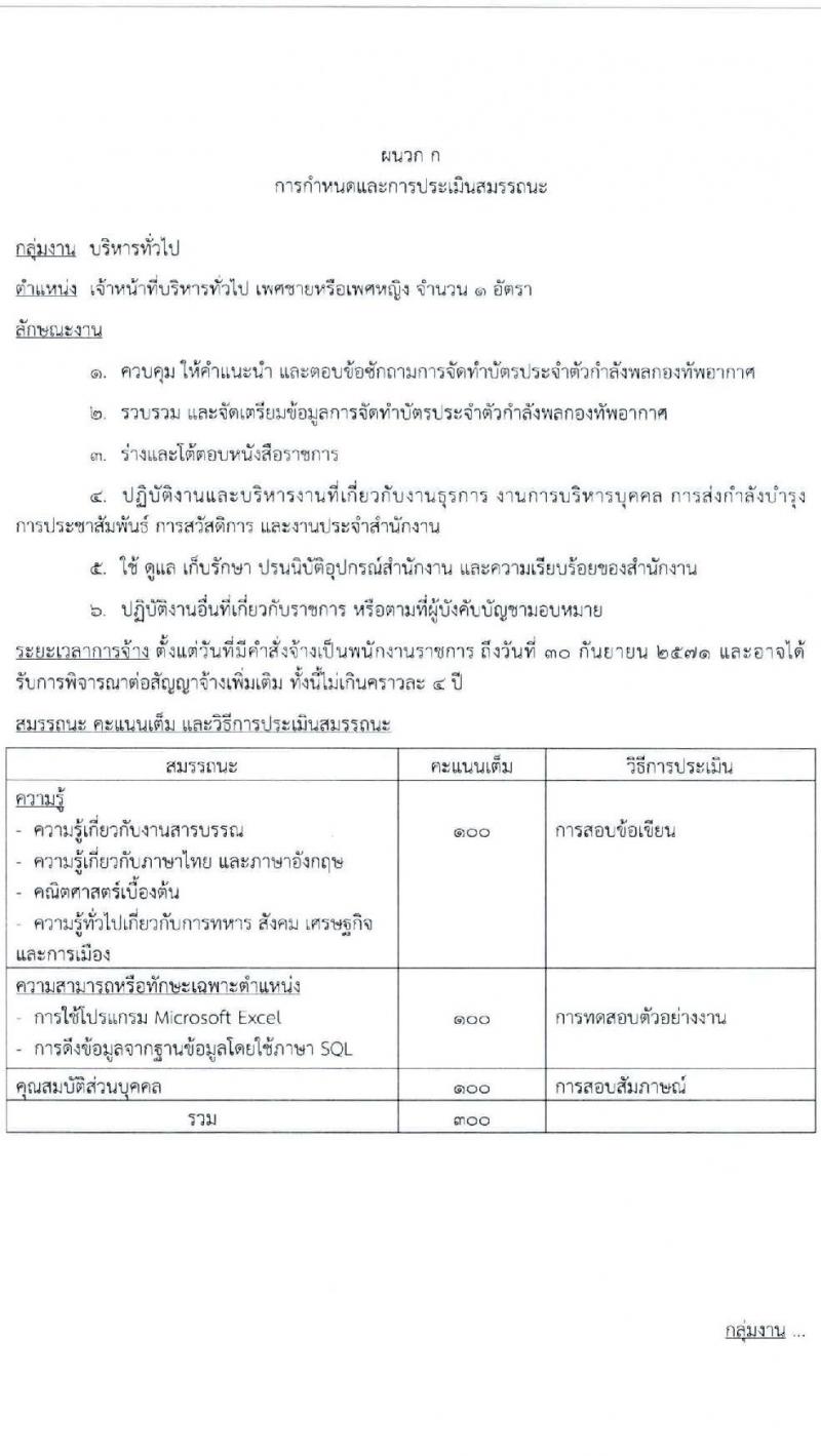 กรมกำลังพลทหารอากาศ กองทัพอากาศ รับสมัครบุคคลเพื่อเลือกสรรเป็นพนักงานราชการ 3 ตำแหน่ง ครั้งแรก 8 อัตรา (วุฒิ ม.ต้น ม.ปลาย ปวช. ป.ตรี) รับสมัครสอบทางอินเทอร์เน็ต ตั้งแต่วันที่ 1-10 พ.ย. 2567 หน้าที่ 6