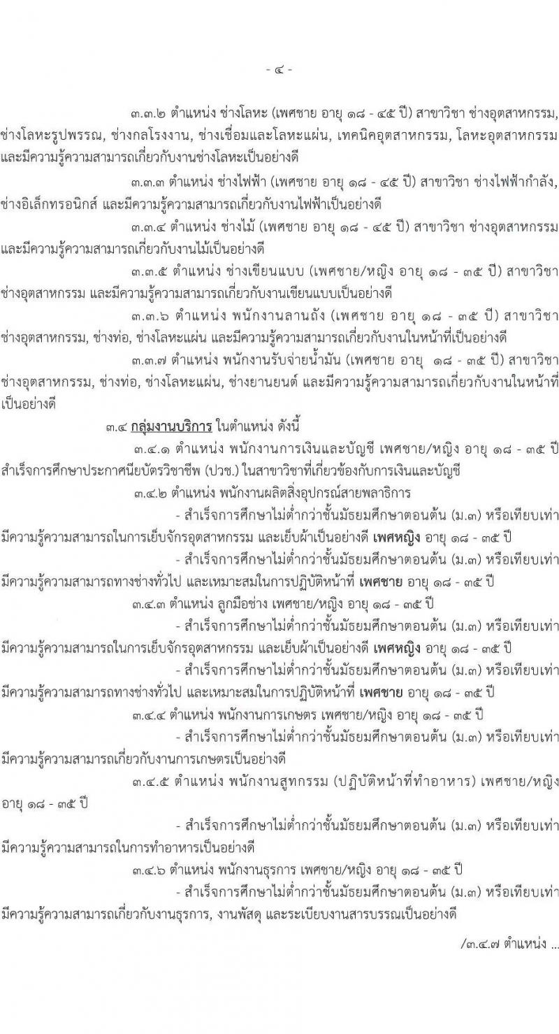 กรมพลาธิการทหารบก รับสมัครบุคคลเพื่อเลือกสรรเป็นพนักงานราชการ 18 ตำแหน่ง 18 อัตรา (วุฒิ ม.ต้น ม.ปลาย ปวช. ป.ตรี) รับสมัครสอบด้วยตนเอง ตั้งแต่วันที่ 4-8 พ.ย. 2567 หน้าที่ 4