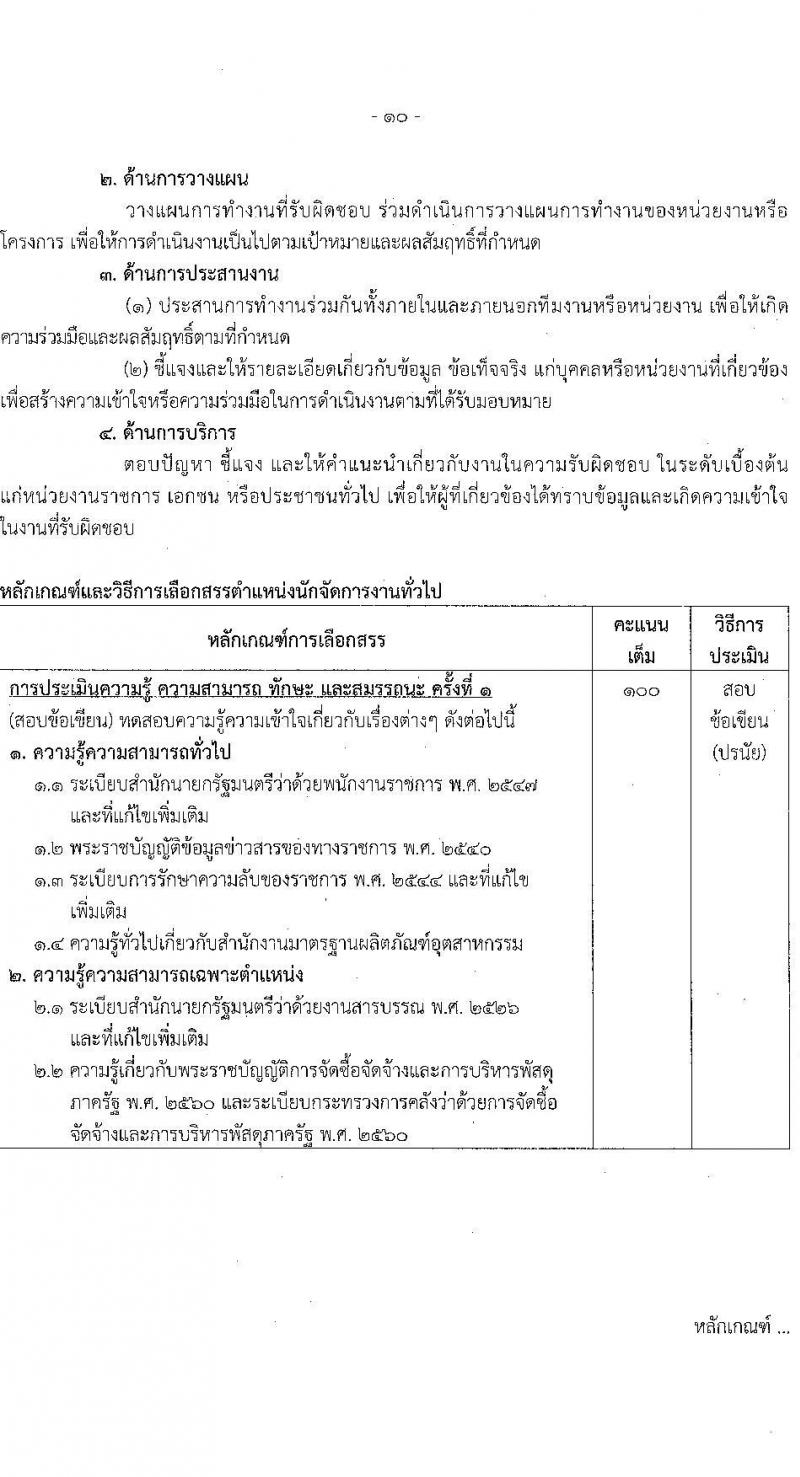 สำนักงานมาตรฐานผลิตภัณฑ์อุตสาหกรรม รับสมัครบุคคลเพื่อเลือกสรรเป็นพนักงานราชการ 2 ตำแหน่ง ครั้งแรก 3 อัตรา (วุฒิ ป.ตรี) รับสมัครสอบทางอินเทอร์เน็ต ตั้งแต่วันที่ 15-21 พ.ย. 2567 หน้าที่ 10