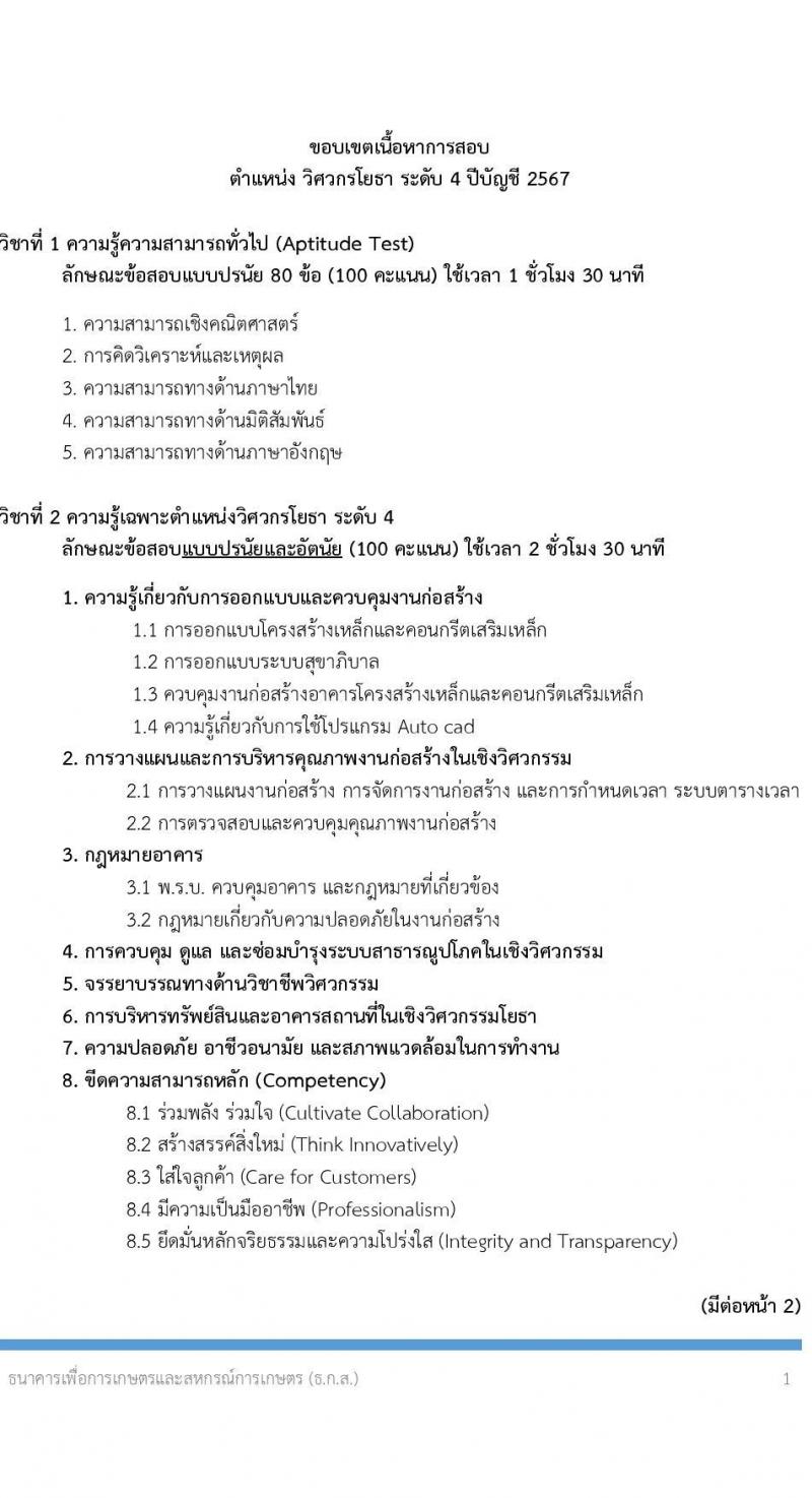 ธนาคารเพื่อการเกษตรและสหกรณ์การเกษตร รับสมัครบุคคลเพื่อบรรจุและแต่งตั้งเป็นพนักงาน 4 ตำแหน่ง ครั้งแรก 7 อัตรา (วุฒิ ป.ตรี) รับสมัครสอบทางอินเทอร์เน็ต ตั้งแต่วันที่ 8-18 พ.ย. 2567 หน้าที่ 10
