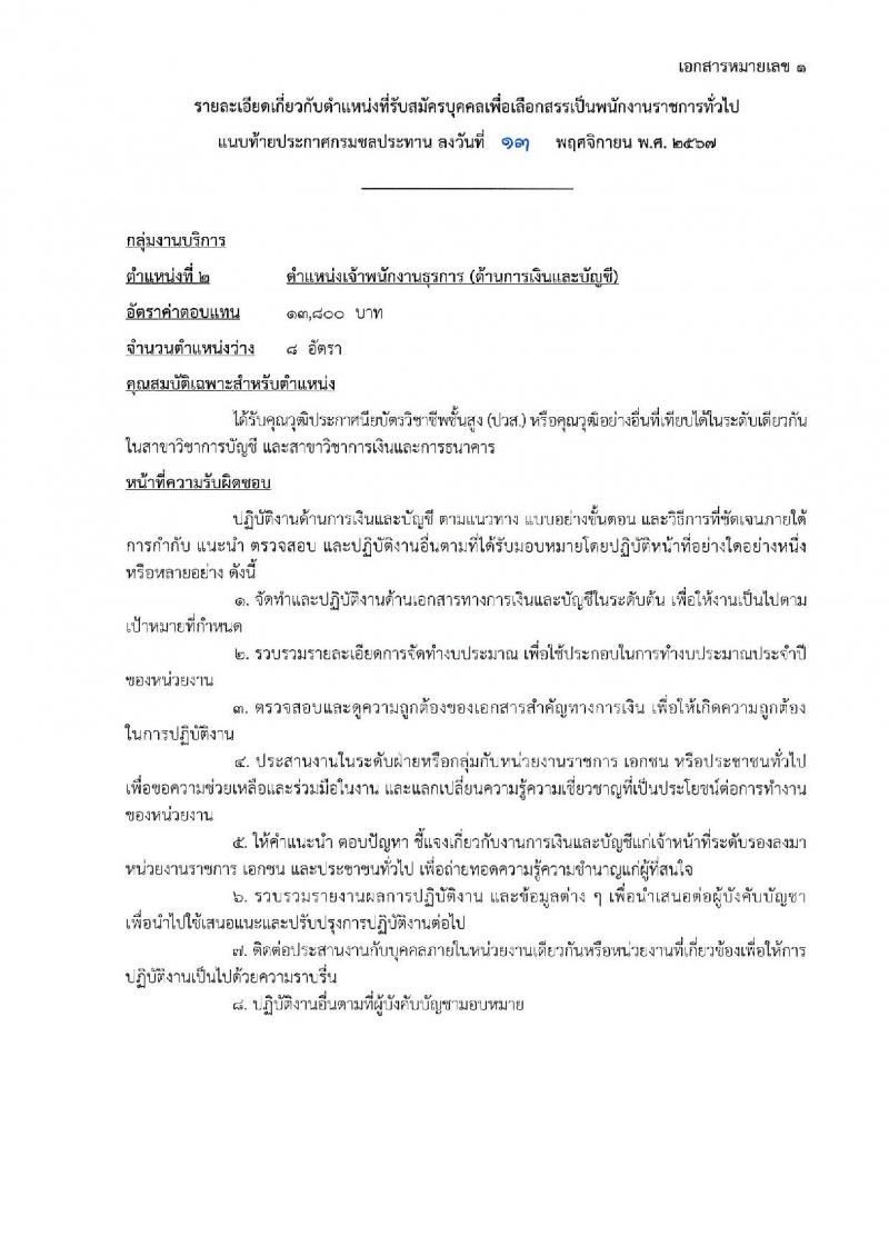 กรมชลประทาน รับสมัครบุคคลเพื่อเลือกสรรเป็นพนักงานราชการ 18 ตำแหน่ง ครั้งแรก 365 อัตรา (วุฒิ ปวช. ปวส.หรือเทียบเท่า ป.ตรี) รับสมัครสอบทางอินเทอร์เน็ต ตั้งแต่วันที่ 21-28 พ.ย. 2567 หน้าที่ 15