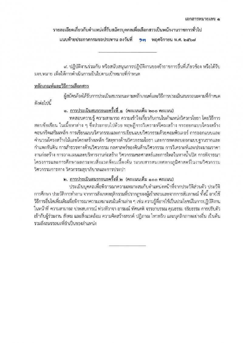 กรมชลประทาน รับสมัครบุคคลเพื่อเลือกสรรเป็นพนักงานราชการ 18 ตำแหน่ง ครั้งแรก 365 อัตรา (วุฒิ ปวช. ปวส.หรือเทียบเท่า ป.ตรี) รับสมัครสอบทางอินเทอร์เน็ต ตั้งแต่วันที่ 21-28 พ.ย. 2567 หน้าที่ 17