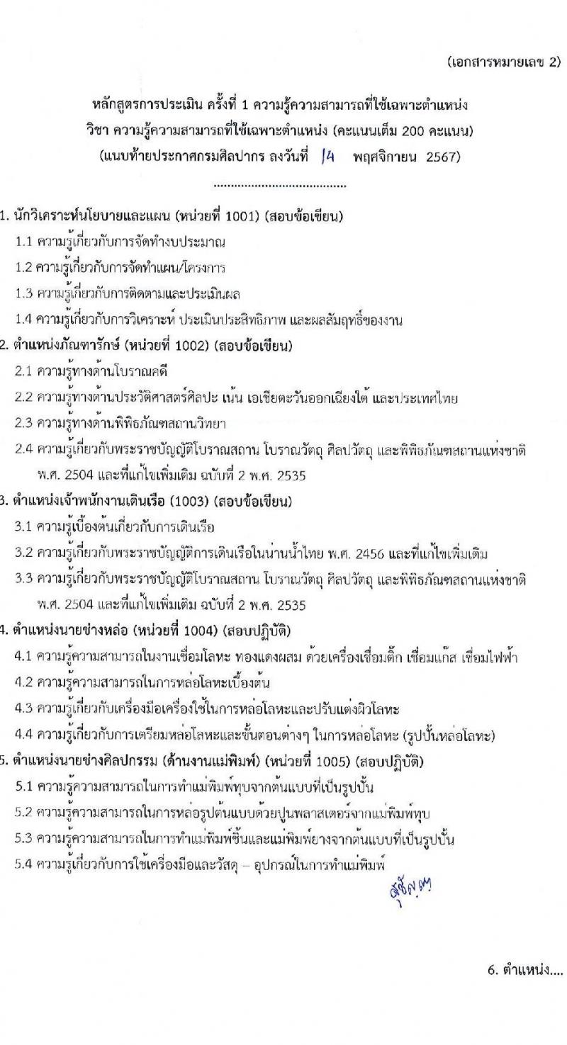 กรมศิลปากร รับสมัครบุคคลเพื่อเลือกสรรเป็นพนักงานราชการ 20 อัตรา (วุฒิ ปวส.หรือเทียบเท่า ป.ตรี) รับสมัครสอบทางอินเทอร์เน็ต ตั้งแต่วันที่ 25 พ.ย. - 5 ธ.ค. 2567 หน้าที่ 31