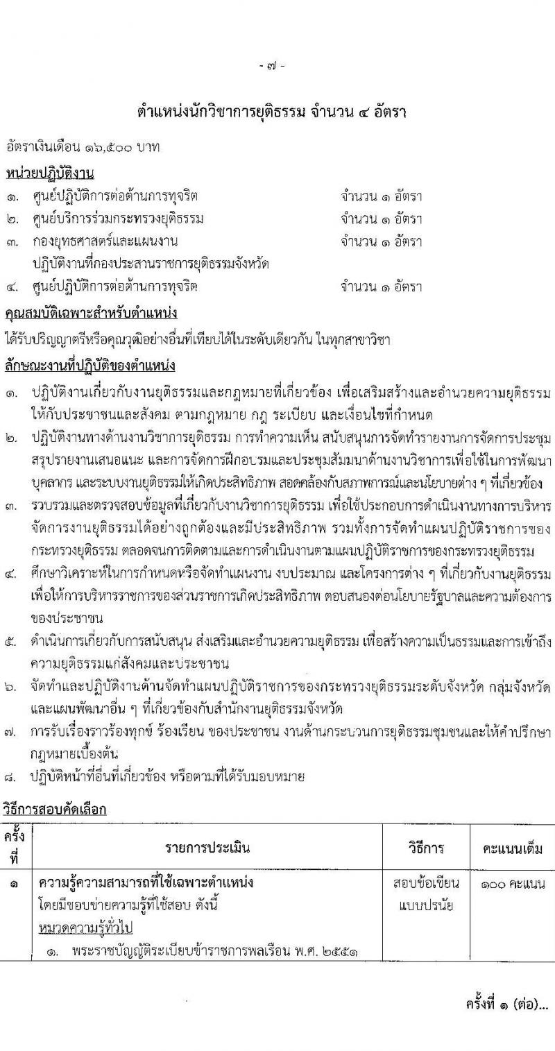 สำนักงานปลัดกระทรวงยุติธรรม รับสมัครคัดเลือกบุคคลเพื่อเป็นลูกจ้างชั่วคราว 6 ตำแหน่ง ครั้งแรก 18 อัตรา (วุฒิ ป.ตรี) รับสมัครสอบทางอินเทอร์เน็ต ตั้งแต่วันที่ 26 พ.ย. - 3 ธ.ค. 2567 หน้าที่ 12