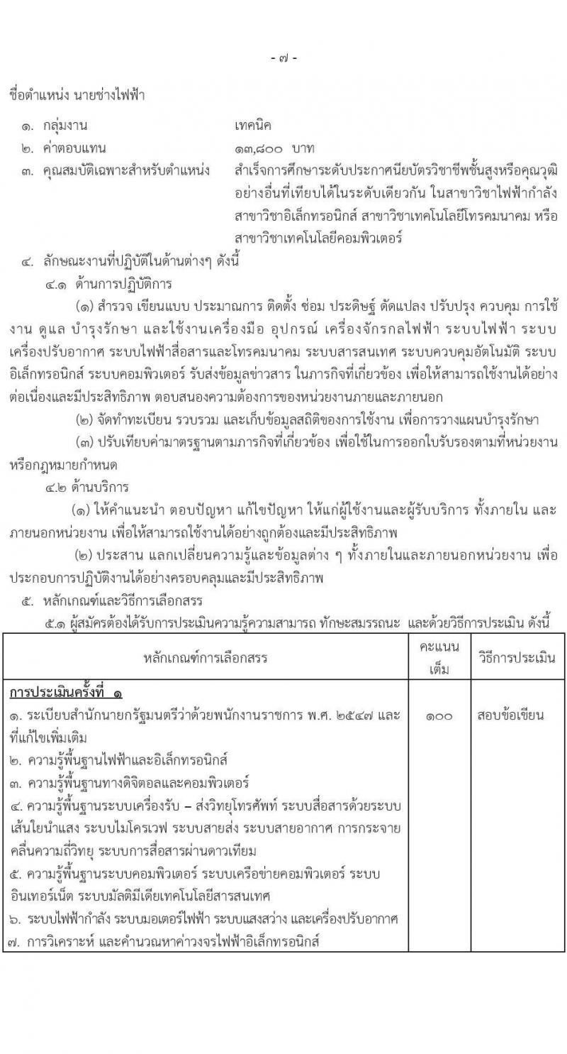 กรมอุตุนิยมวิทยา รับสมัครบุคคลเพื่อเลือกสรรเป็นพนักงานราชการ 7 ตำแหน่ง 7 อัตรา (วุฒิ ปวส.หรือเทียบเท่า ป.ตรี) รับสมัครสอบทางอินเทอร์เน็ต ตั้งแต่วันที่ 9-26 ธ.ค. 2567 หน้าที่ 11