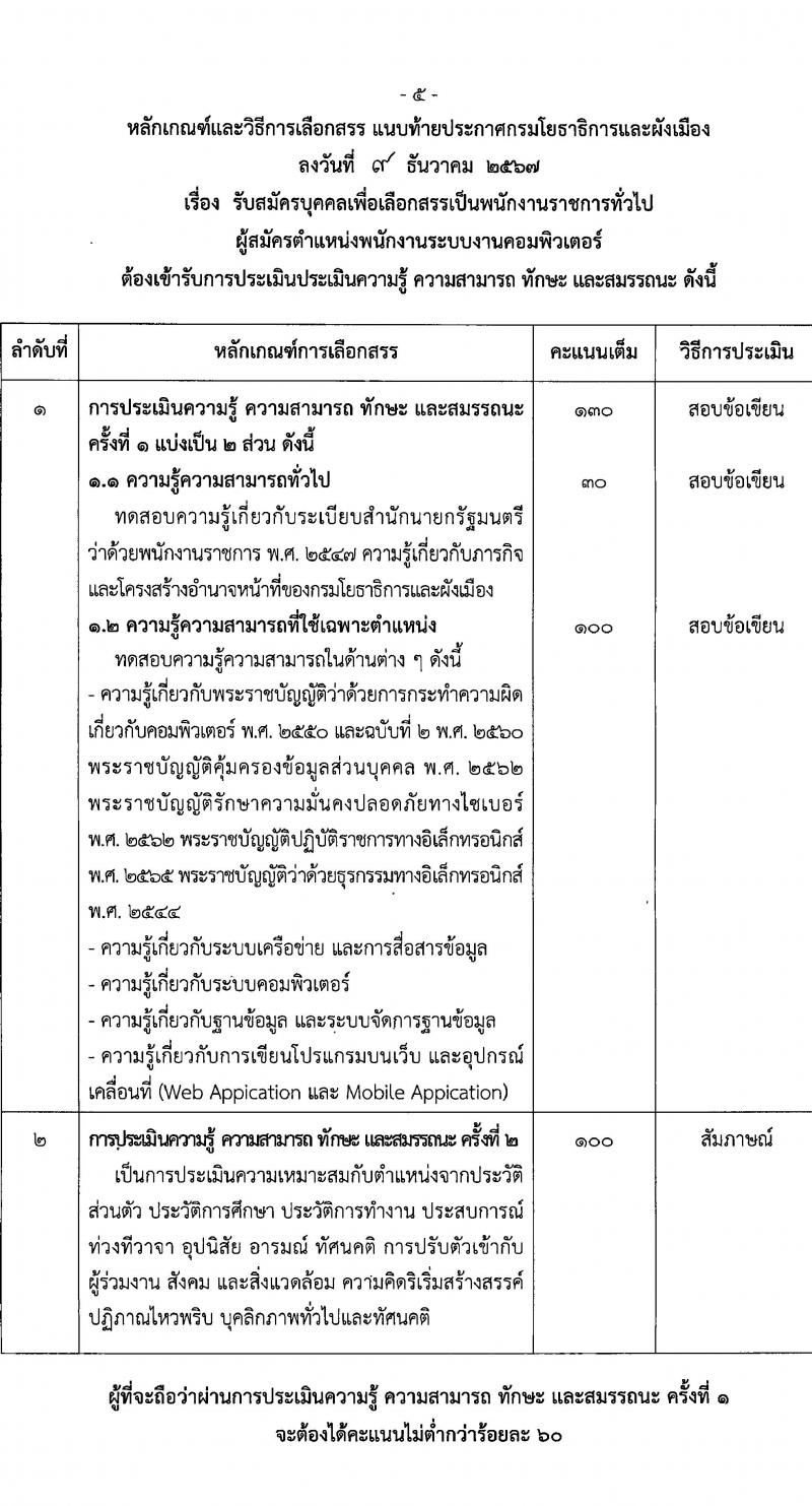 กรมโยธาธิการและผังเมือง รับสมัครบุคคลเพื่อเลือกสรรเป็นพนักงานราชการ 9 ตำแหน่ง 24 อัตรา (วุฒิ ปวส. ป.ตรี ป.โท) รับสมัครสอบทางอินเทอร์เน็ต ตั้งแต่วันที่ 20-26 ธ.ค. 2567 หน้าที่ 14