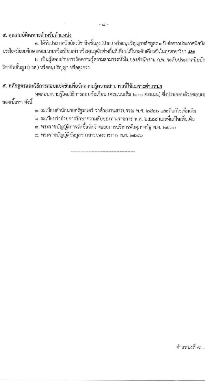 กรมสนับสนุนบริการสุขภาพ รับสมัครสอบแข่งขันเพื่อบรรจุและแต่งตั้งบุคคลเข้ารับราชการ 6 ตำแหน่ง ครั้งแรก 21 อัตรา (วุฒิ ปวส.หรือเทียบเท่า ป.ตรี) รับสมัครสอบทางอินเทอร์เน็ต ตั้งแต่วันที่ 25 ธ.ค. 2567 - 21 ม.ค. 2568 หน้าที่ 14