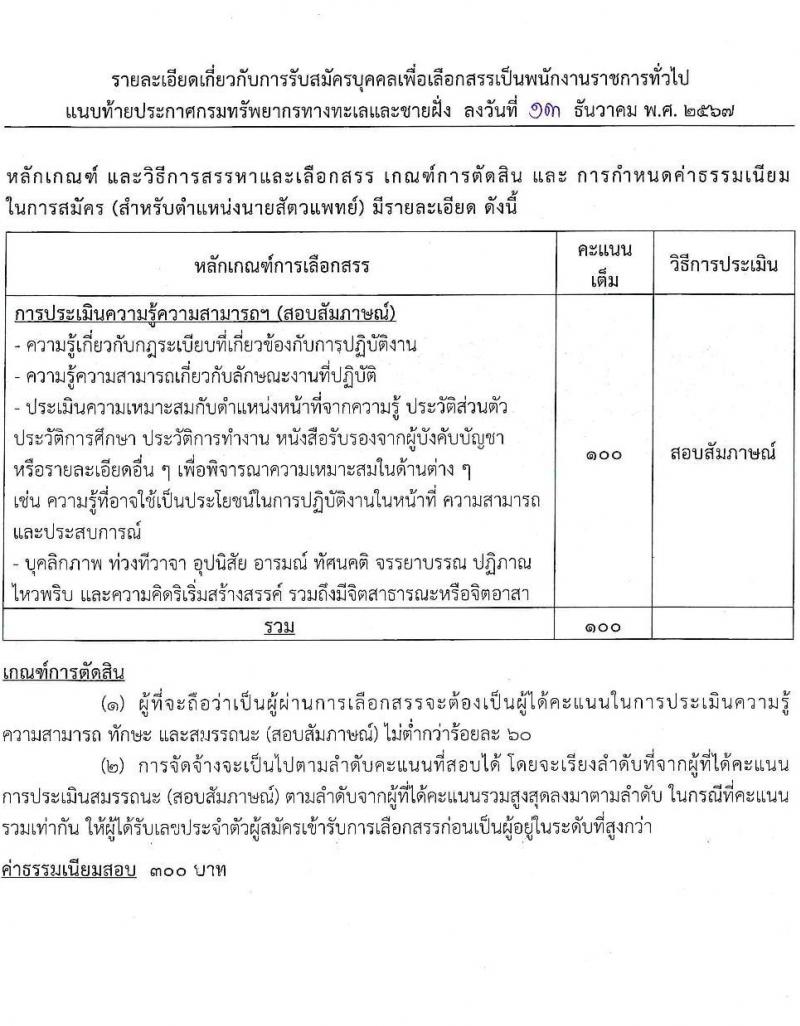 กรมทรัพยากรทางทะเลและชายฝั่ง รับสมัครบุคคลเพื่อเลือกสรรเป็นพนักงานราชการ 5 ตำแหน่ง 8 อัตรา (วุฒิ ปวช. ปวส. ป.ตรี) รับสมัครสอบทางอินเทอร์เน็ต ตั้งแต่วันที่ 20-26 ธ.ค. 2567 หน้าที่ 14
