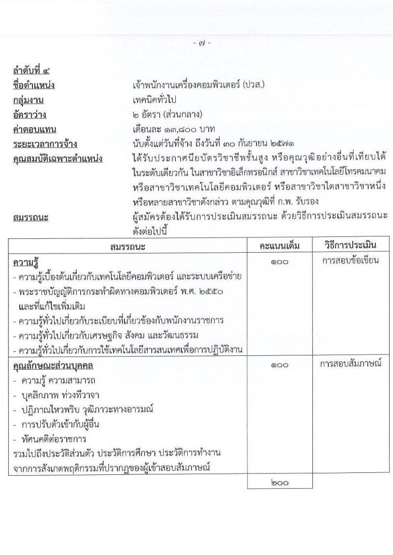 กรมบัญชีกลาง รับสมัครบุคคลเพื่อเลือกสรรเป็นพนักงานราชการ 4 ตำแหน่ง 27 อัตรา (วุฒิ ปวส. ป.ตรี) รับสมัครสอบทางอินเทอร์เน็ต ตั้งแต่วันที่ 3-24 ม.ค. 2568 หน้าที่ 13