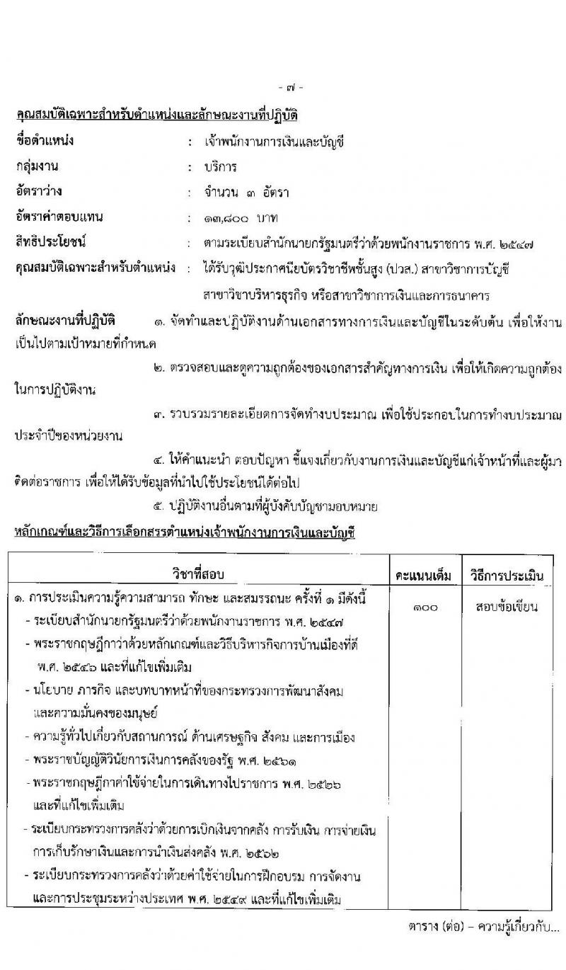 สำนักงานปลัดกระทรวงพัฒนาสังคมและความมั่นคงของมนุษย์ รับสมัครบุคคลเพื่อเลือกสรรเป็นพนักงานราชการ 11 ตำแหน่ง ครั้งแรก 19 อัตรา (วุฒิ ม.ปลาย ปวช. ปวส.หรือเทียบเท่า ป.ตรี) รับสมัครสอบทางอินเทอร์เน็ต ตั้งแต่วันที่ 26 ธ.ค. 2567 - 10 ม.ค. 2568 หน้าที่ 16