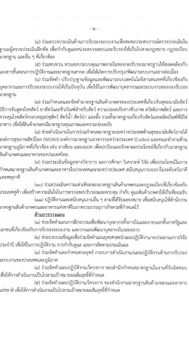 สำนักงานมาตรฐานสินค้าเกษตรและอาหารแห่งชาติ รับสมัครสอบแข่งขันเพื่อบรรจุและแต่งตั้งบุคคลเข้ารับราชการ ตำแหน่งนายสัตวแพทย์ปฏิบัติการ จำนวน 2 อัตรา (วุฒิ ป.ตรี) รับสมัครสอบทางอินเทอร์เน็ต ตั้งแต่วันที่ 6-19 ม.ค. 2568 หน้าที่ 2