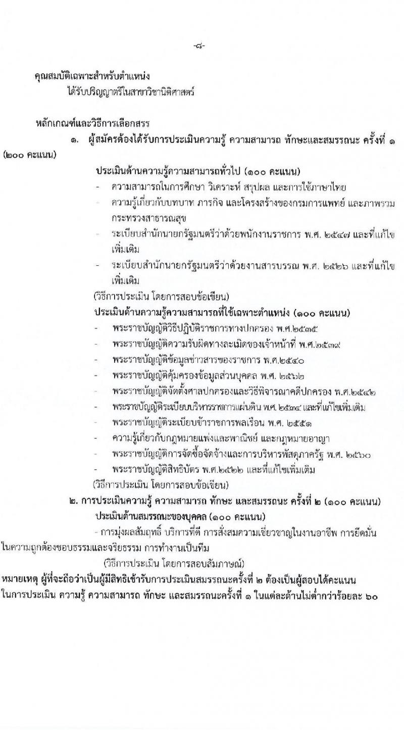 กรมการแพทย์ รับสมัครสอบคัดเลือกเป็นลูกจ้างกองทุน 3 ตำแหน่ง 3 อัตรา (วุฒิ ป.ตรี) รับสมัครสอบทางอินเทอร์เน็ต ตั้งแต่วันที่ 24 ธ.ค. 2567 - 2 ม.ค. 2568 หน้าที่ 13