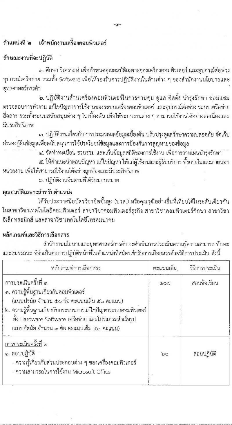 สำนักงานนโยบายและยุทธศาสตร์การค้า รับสมัครบุคคลเพื่อเลือกสรรเป็นพนักงานราชการ 2 ตำแหน่ง 5 อัตรา (วุฒิ ปวส. ป.โท) รับสมัครสอบทางอินเทอร์เน็ต ตั้งแต่วันที่ 20-26 ม.ค. 2568 หน้าที่ 9