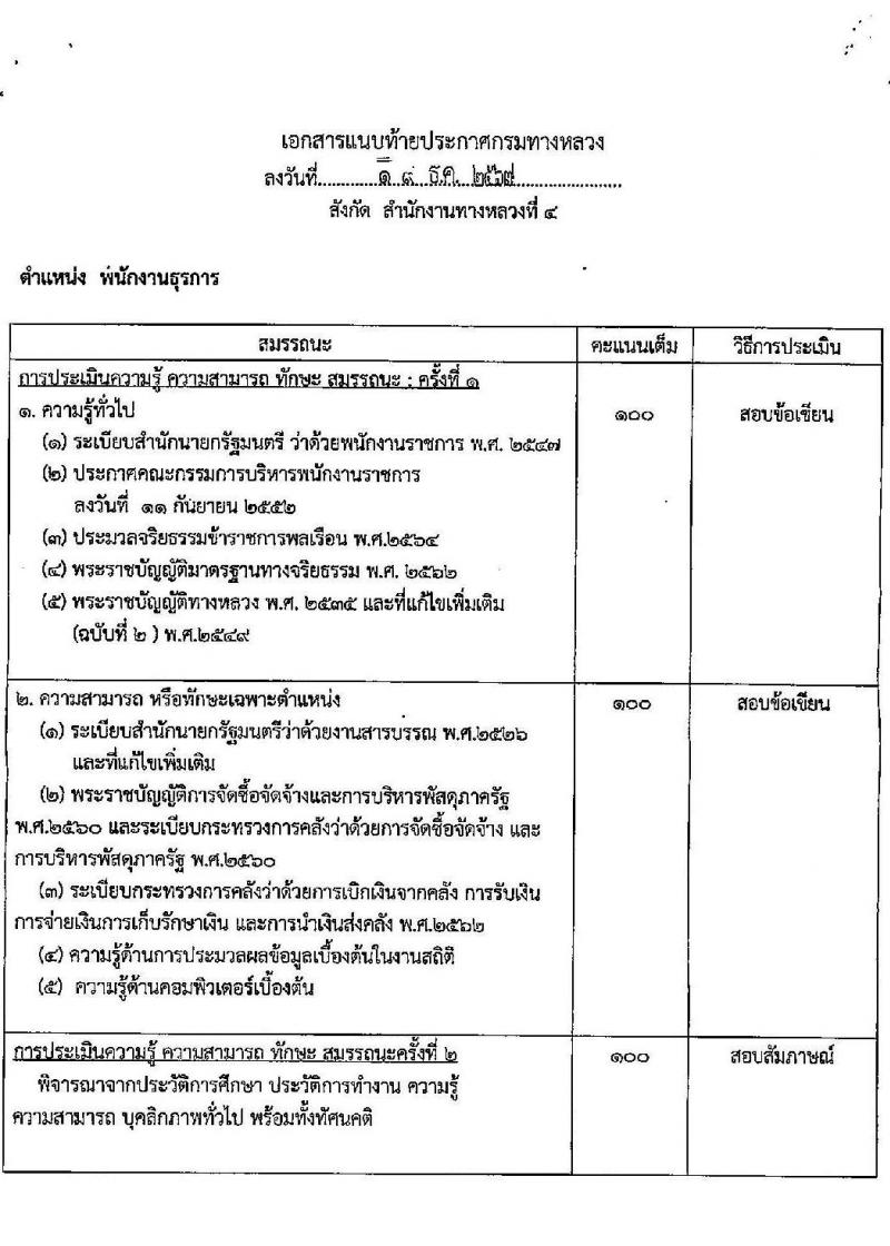 กรมทางหลวง รับสมัครบุคคลเพื่อเลือกสรรเป็นพนักงานราชการ 4 ตำแหน่ง 5 อัตรา (วุฒิ ปวช. ปวท. ปวส.) รับสมัครสอบด้วยตนเอง ตั้งแต่วันที่ 9-17 ม.ค. 2568 หน้าที่ 12