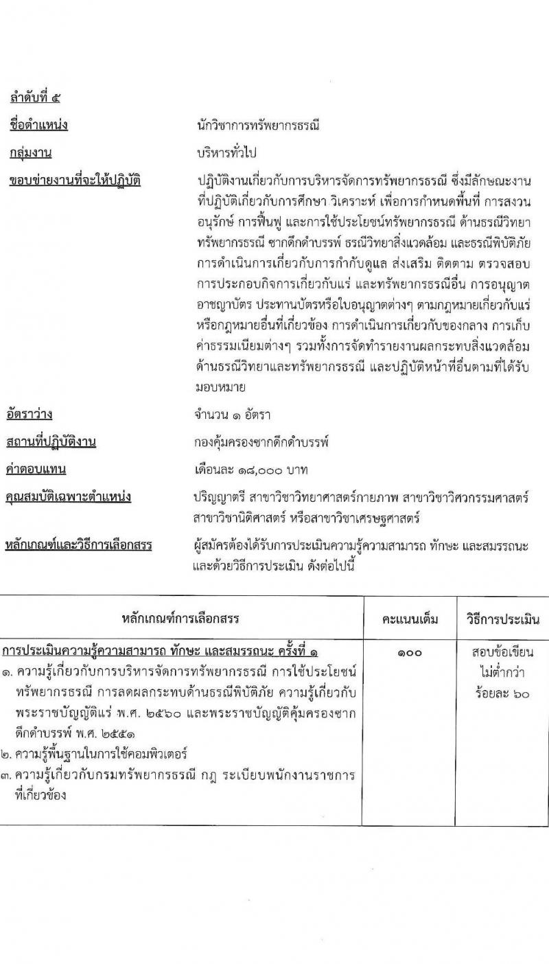 กรมทรัพยากรธรณี รับสมัครบุคคลเพื่อเลือกสรรเป็นพนักงานราชการ 7 ตำแหน่ง 10 อัตรา (วุฒิ ปวช. ปวส.หรือเทียบเท่า ป.ตรี) รับสมัครสอบทางอินเทอร์เน็ต ตั้งแต่วันที่ 13-17 ม.ค. 2568 หน้าที่ 12