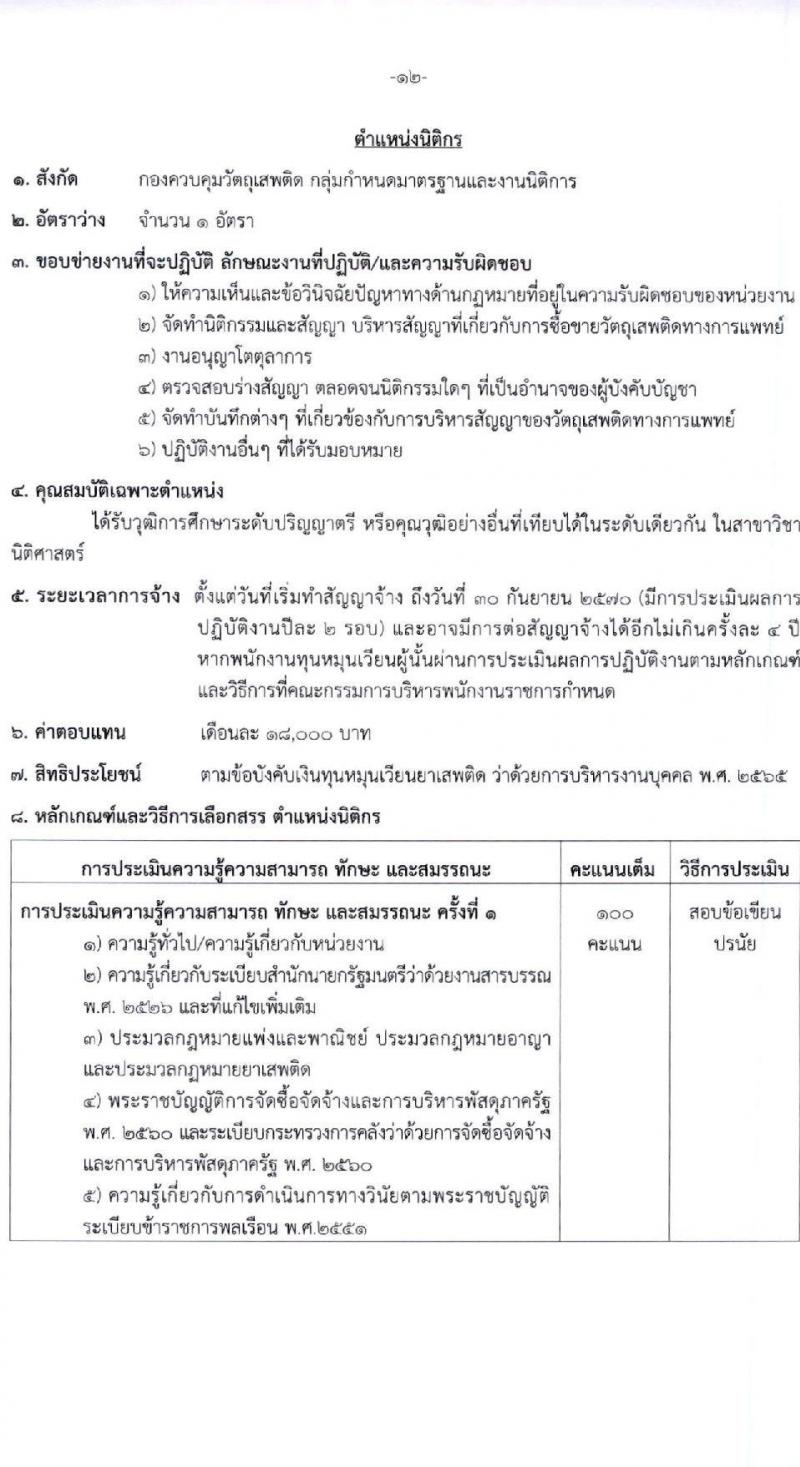 สำนักงานคณะกรรมการอาหารและยา รับสมัครบุคคลเพื่อคัดเลือกเป็นพนักงานกองทุน 5 ตำแหน่ง 8 อัตรา (วุฒิ ป.ตรี) รับสมัครสอบทางอินเทอร์เน็ต ตั้งแต่วันที่ 27 ธ.ค. 2567 - 9 ม.ค. 2568 หน้าที่ 12