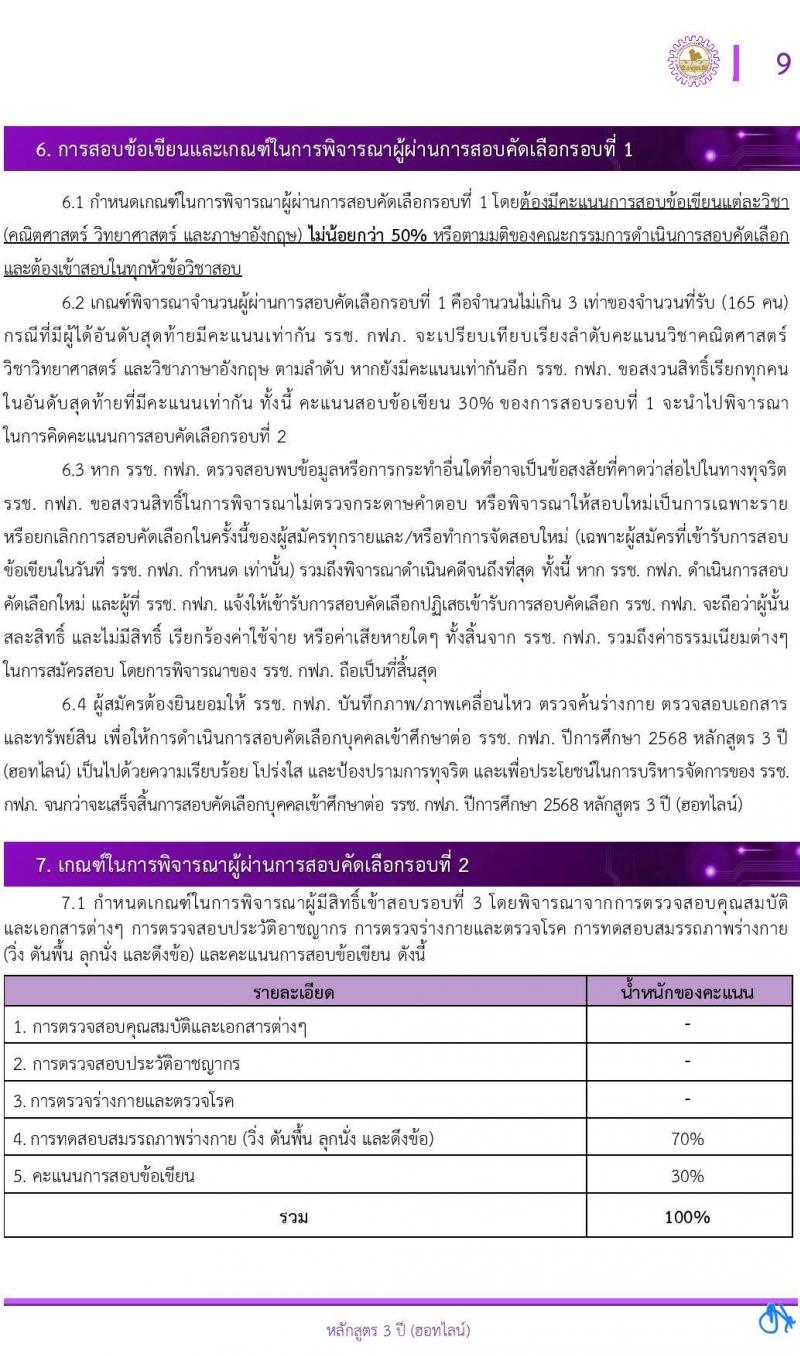 โรงเรียนช่างการไฟฟ้าส่วนภูมิภาค รับสมัครนักเรียนช่าง กฟภ. ปีการศึกษา 2568 จำนวน 55 อัตรา (วุฒิ ม.ต้น) รับสมัครสอบทางอินเทอร์เน็ต ตั้งแต่วันที่ 3-20 ม.ค. 2568 หน้าที่ 10