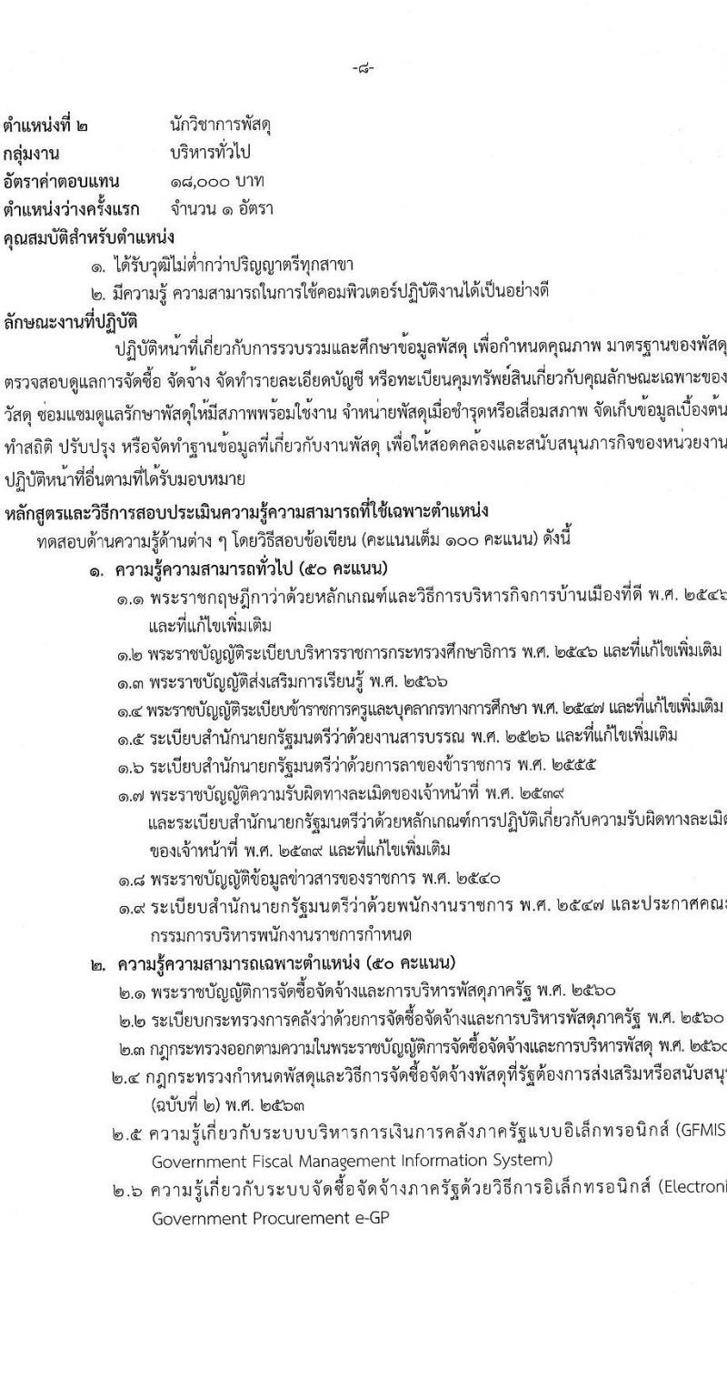 สำนักงานส่งเสริมการเรียนรู้ประจำจังหวัดเชียงราย รับสมัครบุคคลเพื่อเลือกสรรเป็นพนักงานราชการ 5 ตำแหน่ง 8 อัตรา (วุฒิ ปวส. ป.ตรี) รับสมัครสอบด้วยตนเอง ตั้งแต่วันที่ 17-23 ม.ค. 2568 หน้าที่ 8