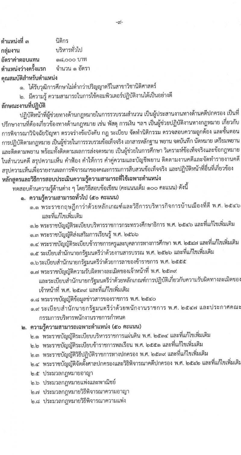สำนักงานส่งเสริมการเรียนรู้ประจำจังหวัดเชียงราย รับสมัครบุคคลเพื่อเลือกสรรเป็นพนักงานราชการ 5 ตำแหน่ง 8 อัตรา (วุฒิ ปวส. ป.ตรี) รับสมัครสอบด้วยตนเอง ตั้งแต่วันที่ 17-23 ม.ค. 2568 หน้าที่ 9