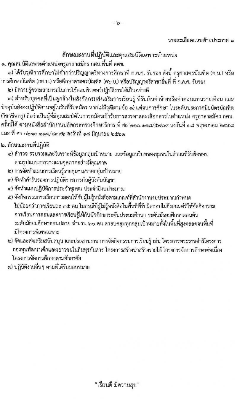 สำนักงานส่งเสริมการเรียนรู้ประจำจังหวัดน่าน รับสมัครบุคคลเพื่อเลือกสรรเป็นพนักงานราชการ 3 ตำแหน่ง 9 อัตรา (วุฒิ ป.ตรี) รับสมัครสอบด้วยตนเอง ตั้งแต่วันที่ 20-24 ม.ค. 2568 หน้าที่ 6