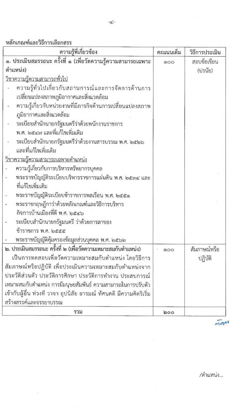 กรมการเปลี่ยนแปลงสภาพภูมิอากาศและสิ่งแวดล้อม รับสมัครบุคคลเพื่อเลือกสรรเป็นพนักงานราชการ 5 ตำแหน่ง ครั้งแรก 10 อัตรา (วุฒิ ปวส.หรือเทียบเท่า ป.ตรี) รับสมัครสอบทางอินเทอร์เน็ต ตั้งแต่วันที่ 27 ม.ค.  - 10 ก.พ. 2568 หน้าที่ 10