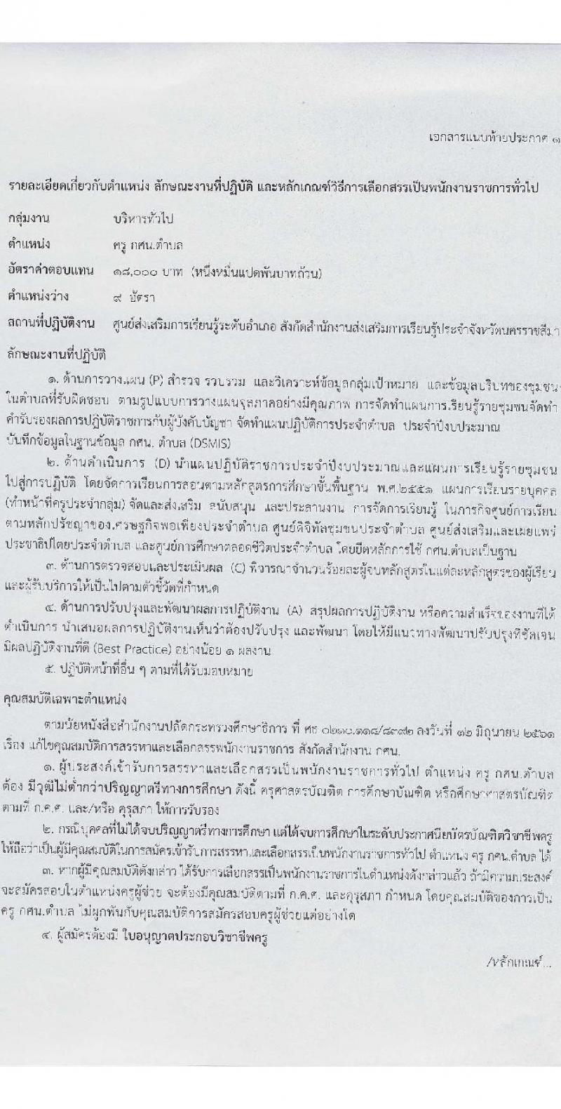 สำนักงานส่งเสริมการเรียนรู้ประจำจังหวัดนครราชสีมา รับสมัครบุคคลเพื่อเลือกสรรเป็นพนักงานราชการ 6 ตำแหน่ง 17 อัตรา (วุฒิ ป.ตรี) รับสมัครสอบด้วยตนเอง ตั้งแต่วันที่ 3-7 ก.พ. 2568 หน้าที่ 8