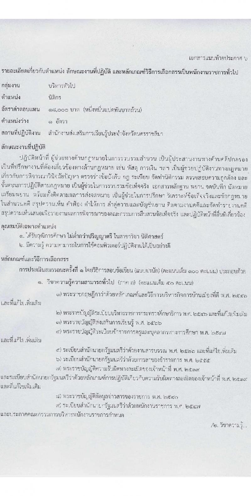 สำนักงานส่งเสริมการเรียนรู้ประจำจังหวัดนครราชสีมา รับสมัครบุคคลเพื่อเลือกสรรเป็นพนักงานราชการ 6 ตำแหน่ง 17 อัตรา (วุฒิ ป.ตรี) รับสมัครสอบด้วยตนเอง ตั้งแต่วันที่ 3-7 ก.พ. 2568 หน้าที่ 20