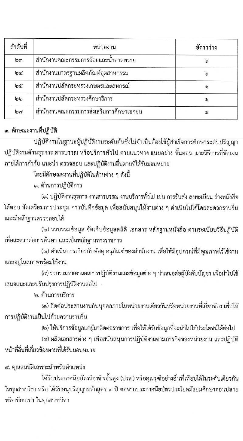 สำนักงาน ก.พ. ประกาศหน่วยงานที่จะเปิดสอบภาค ก พิเศษ ประจำปี 2568 รับสมัครสอบแข่งขันเพื่อบรรจุและแต่งตั้งบุคคลเข้ารับราชการ 37 หน่วยงาน 299 อัตรา (วุฒิ ปวช. ปวส.หรือเทียบเท่า ป.ตรี) รับสมัครสอบทางอินเทอร์เน็ต ตั้งแต่วันที่ 3-23 ม.ค. 2568 หน้าที่ 15