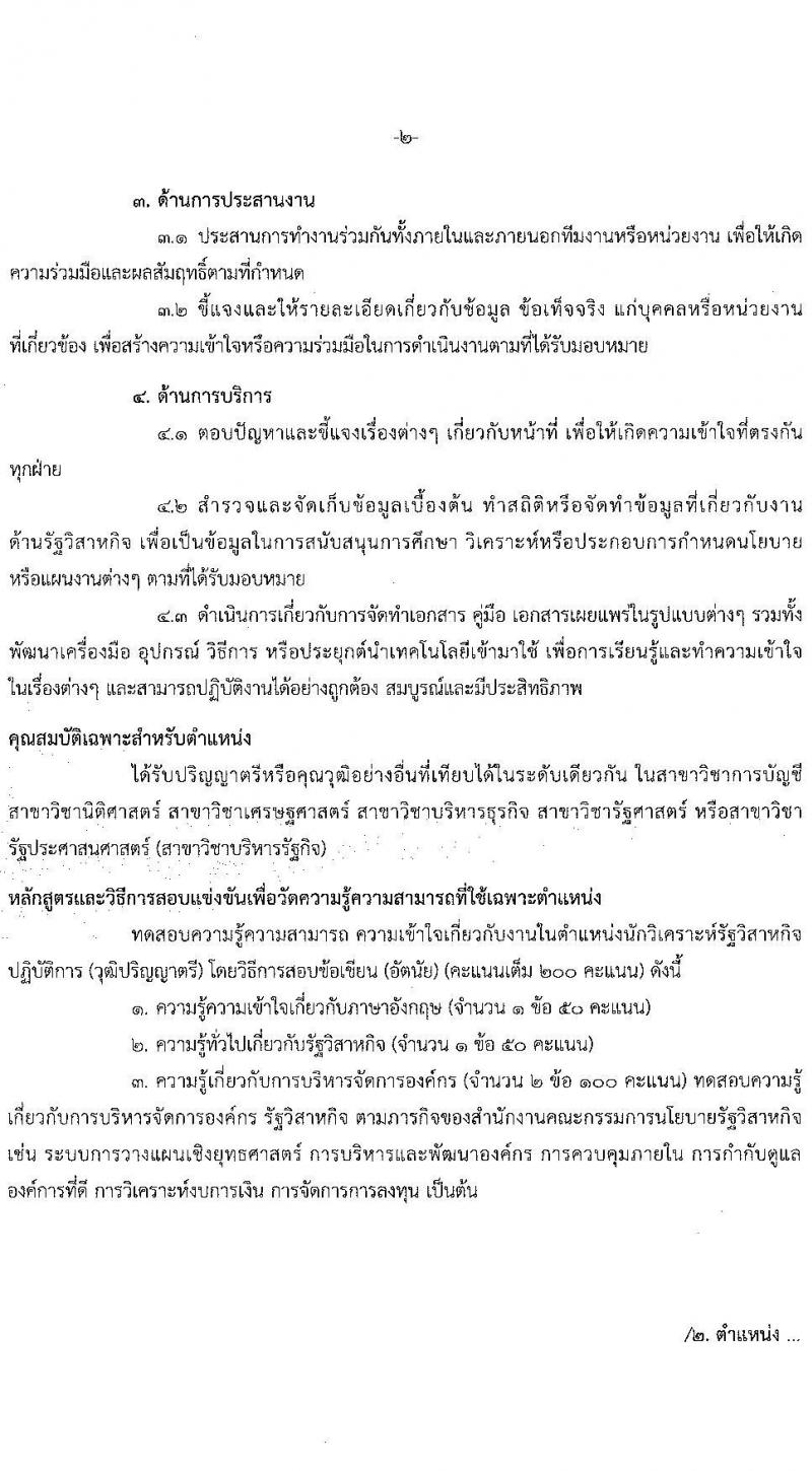 สำนักงานคณะกรรมการนโยบายรัฐวิสาหกิจ รับสมัครสอบแข่งขันเพื่อบรรจุและแต่งตั้งบุคคลเข้ารับราชการ 2 ตำแหน่ง ครั้งแรก 4 อัตรา (วุฒิ ป.ตรี) รับสมัครสอบทางอินเทอร์เน็ต ตั้งแต่วันที่ 3-24 ก.พ. 2568 หน้าที่ 9