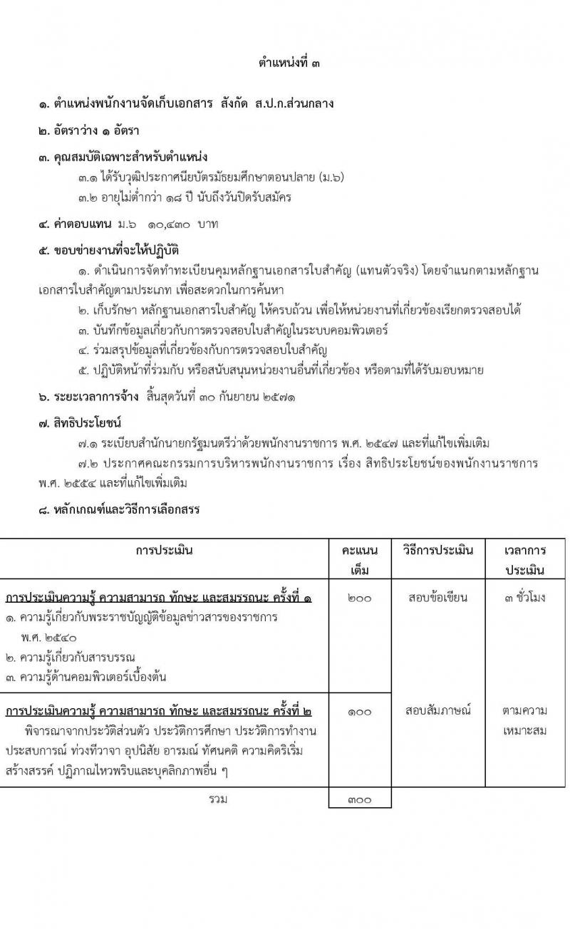 สำนักงานการปฏิรูปที่ดินเพื่อเกษตรกรรม (สปก.) รับสมัครบุคคลเพื่อเลือกสรรเป็นพนักงานราชการ 5 ตำแหน่ง 5 อัตรา (วุฒิ ม.6 ปวส. ป.ตรี) รับสมัครสอบทางอินเทอร์เน็ต ตั้งแต่วันที่ 5-26 ก.พ. 2568 หน้าที่ 12