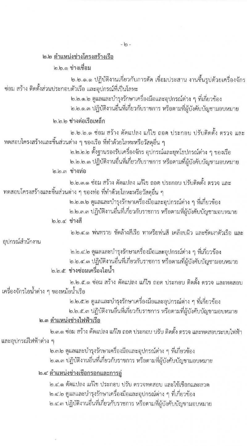 กรมอู่ทหารเรือ รับสมัครบุคคลเพื่อเลือกสรรเป็นพนักงานราชการ ประจำปีงบประมาณ พ.ศ. 2568 จำนวน 120 อัตรา (วุฒิ ม.3 ปวช. ป.ตรี) รับสมัครสอบทางอินเทอร์เน็ต ตั้งแต่วันที่ 1-7 ก.พ. 2568 หน้าที่ 15
