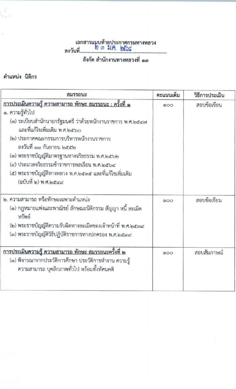 กรมทางหลวง รับสมัครบุคคลเพื่อเลือกสรรเป็นพนักงานราชการ 6 ตำแหน่ง 9 อัตรา (วุฒิ ม.ต้น ม.ปลาย ปวช. ปวส. ป.ตรี) รับสมัครสอบด้วยตนเอง ตั้งแต่วันที่ 13-21 ก.พ. 2568 หน้าที่ 12