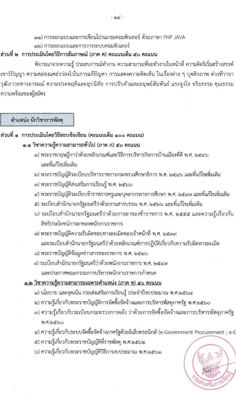 สำนักงานส่งเสริมการเรียนรู้ประจำจังหวัดปทุมธานี รับสมัครบุคคลเพื่อเลือกสรรเป็นพนักงานราชการ 4 ตำแหน่ง 6 อัตรา (วุฒิ ป.ตรี) รับสมัครสอบด้วยตนเอง ตั้งแต่วันที่ 10-17 ก.พ. 2568 หน้าที่ 14