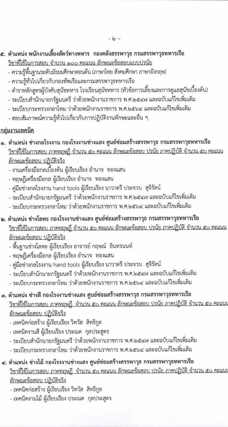 กรมสรรพาวุธทหารเรือ รับสมัครบุคคลเพื่อเลือกสรรเป็นพนักงานราชการ จำนวน 39 อัตรา (วุฒิ ม.ปลาย ปวช.) รับสมัครสอบด้วยตนเอง ตั้งแต่วันที่ 17-28 ก.พ. 2568 หน้าที่ 12