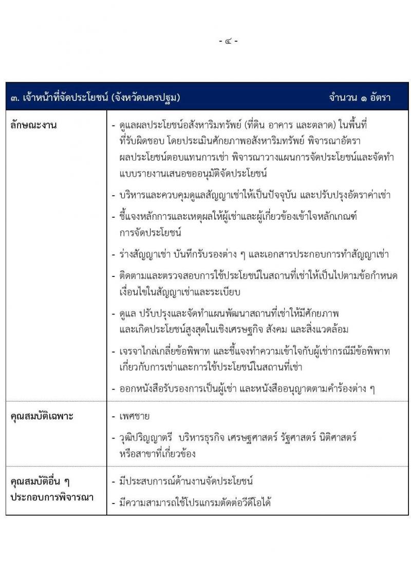 สำนักงานทรัพย์สินพระมหากษัตริย์ รับสมัครบุคคลเพื่อเข้าทำงาน 40 อัตรา (วุฒิ ปวส. ป.ตรี) รับสมัครสอบทางอินเทอร์เน็ต ตั้งแต่วันที่ 14-28 ก.พ. 2568 หน้าที่ 5