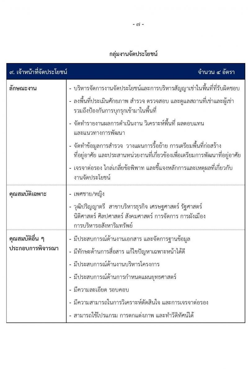 สำนักงานทรัพย์สินพระมหากษัตริย์ รับสมัครบุคคลเพื่อเข้าทำงาน 40 อัตรา (วุฒิ ปวส. ป.ตรี) รับสมัครสอบทางอินเทอร์เน็ต ตั้งแต่วันที่ 14-28 ก.พ. 2568 หน้าที่ 8